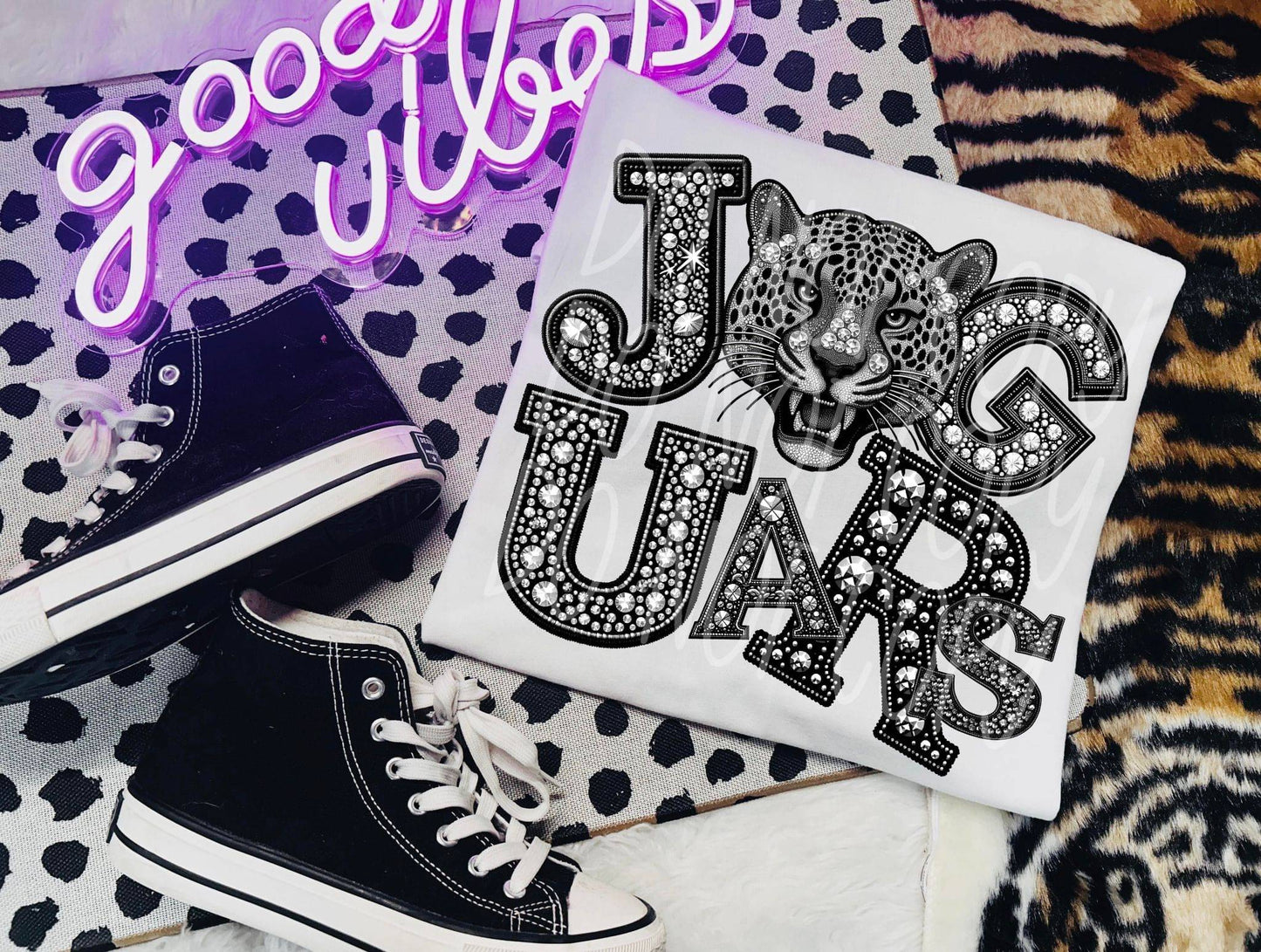 Jaguars Rhinestone #3501 - Ready to Press DTF Transfer Full Color - Pro Blanks