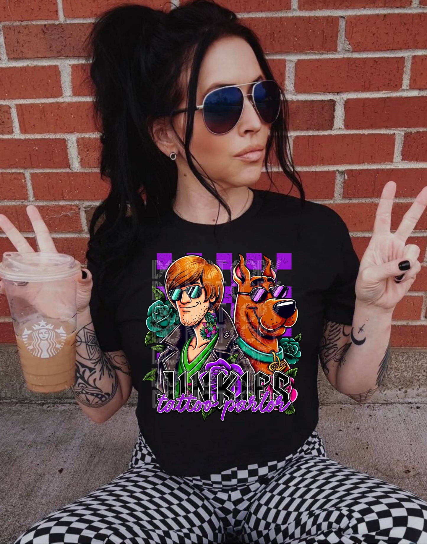 Jinkies Tattoo Parlor #3753 - Ready to Press DTF Transfer Full Color - Pro Blanks