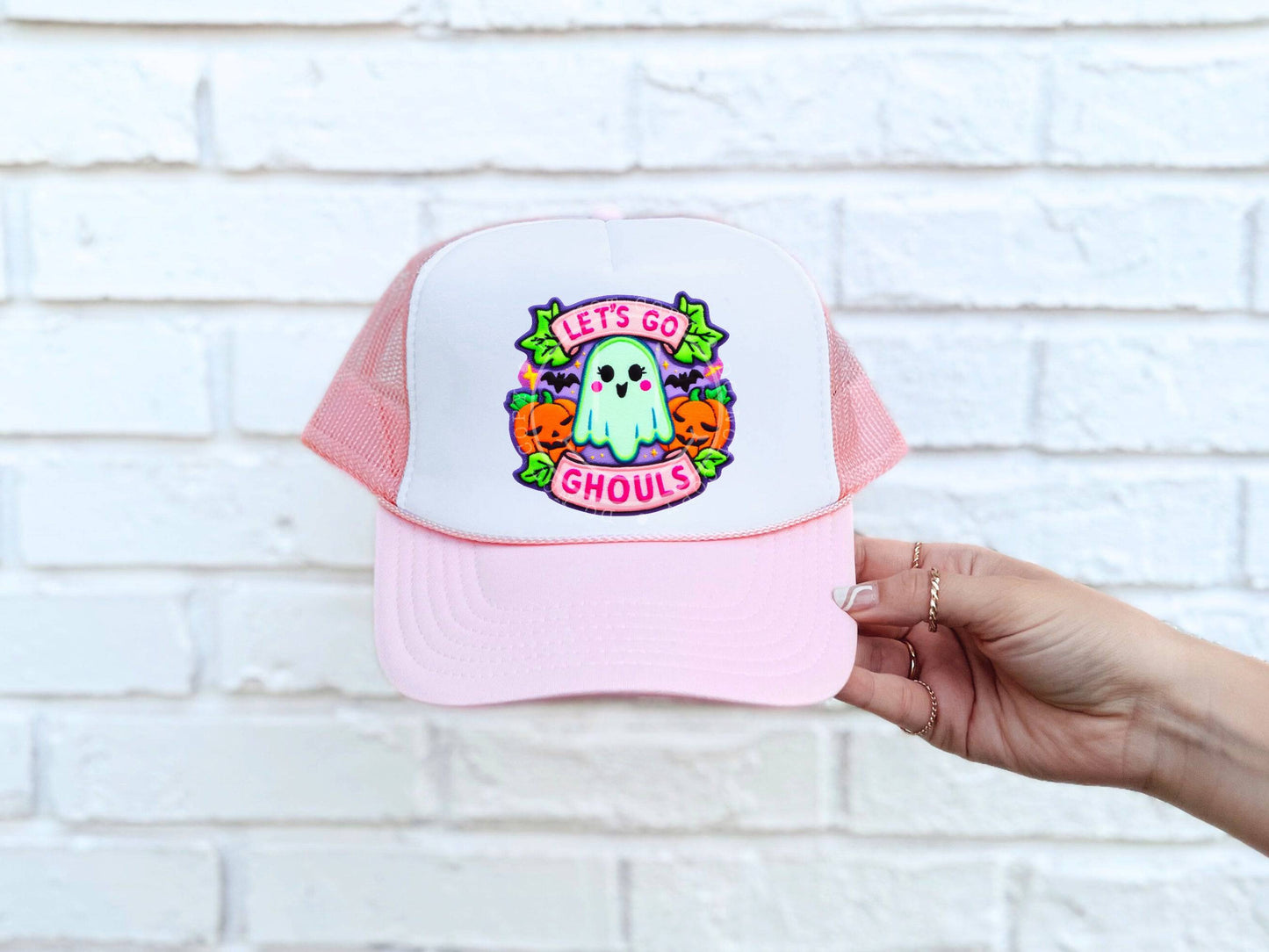 Let's Go Ghouls #3438 HAT PATCH ONLY - Ready to Press DTF Transfer Full Color - Pro Blanks