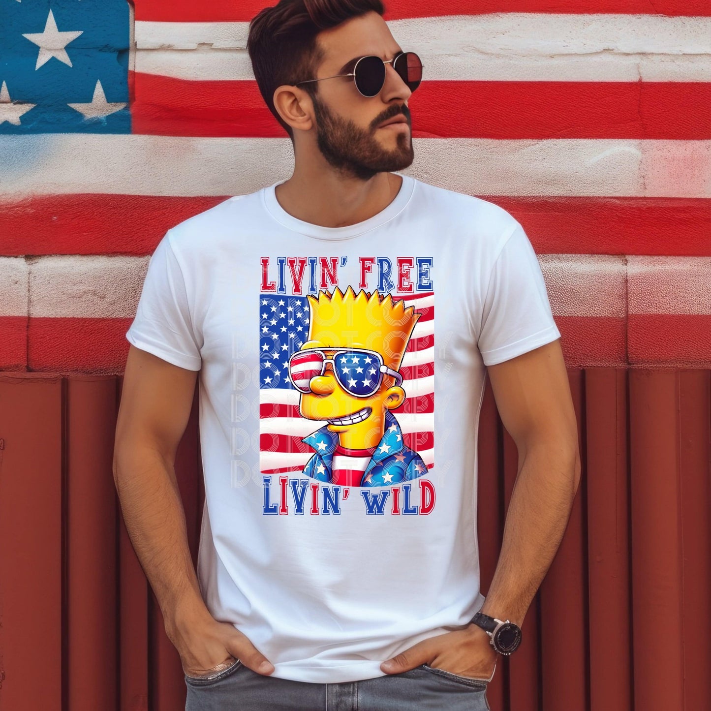 Livin Free Livin Wild #3214 - Ready to Press DTF Transfer Full Color - Pro Blanks