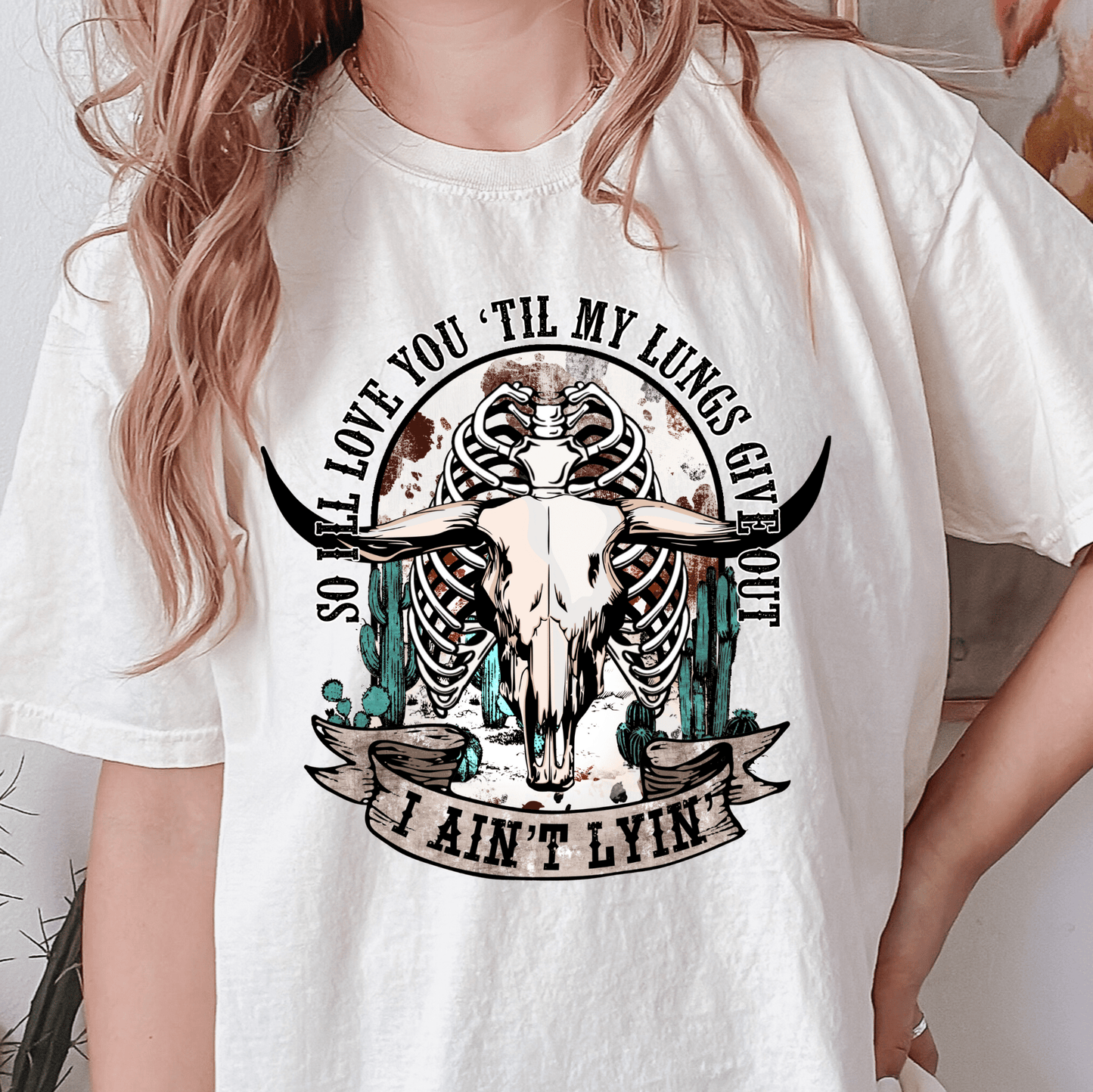 Love You Til My Lungs Give Out - Ready to Press DTF Transfer Full Color - Pro Blanks