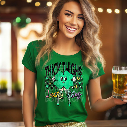 Lucky Thick Thighs #1631  - Ready to Press DTF Transfer Full Color - Pro Blanks