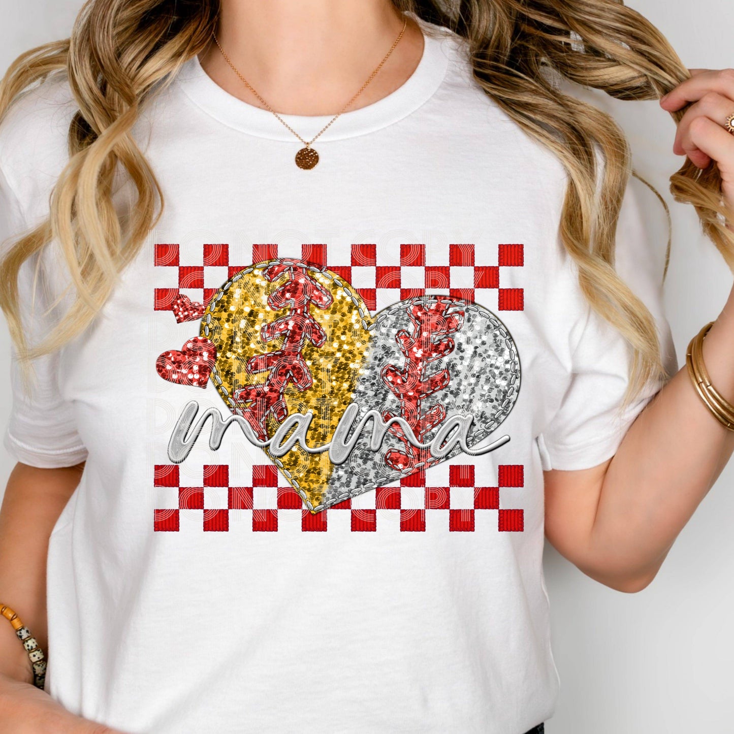 Mama Of Both Heart #3084 - Ready to Press DTF Transfer Full Color - Pro Blanks