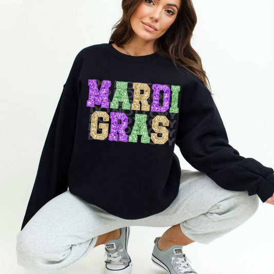 Mardi Gras Glitter #1352 - Ready to Press DTF Transfer Full Color - Pro Blanks