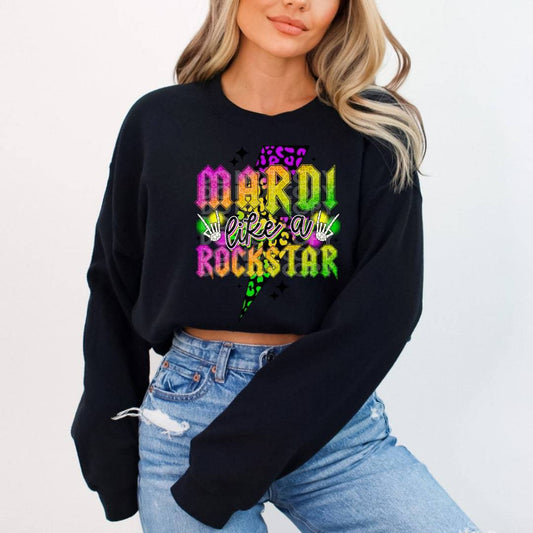 Mardi Like A Rockstar #1357 - Ready to Press DTF Transfer Full Color - Pro Blanks