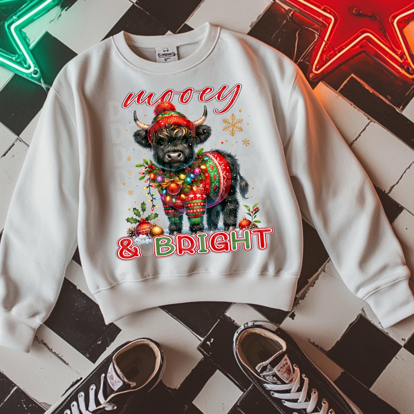 Mooey & Bright #4077 - Ready to Press DTF Transfer Full Color - Pro Blanks