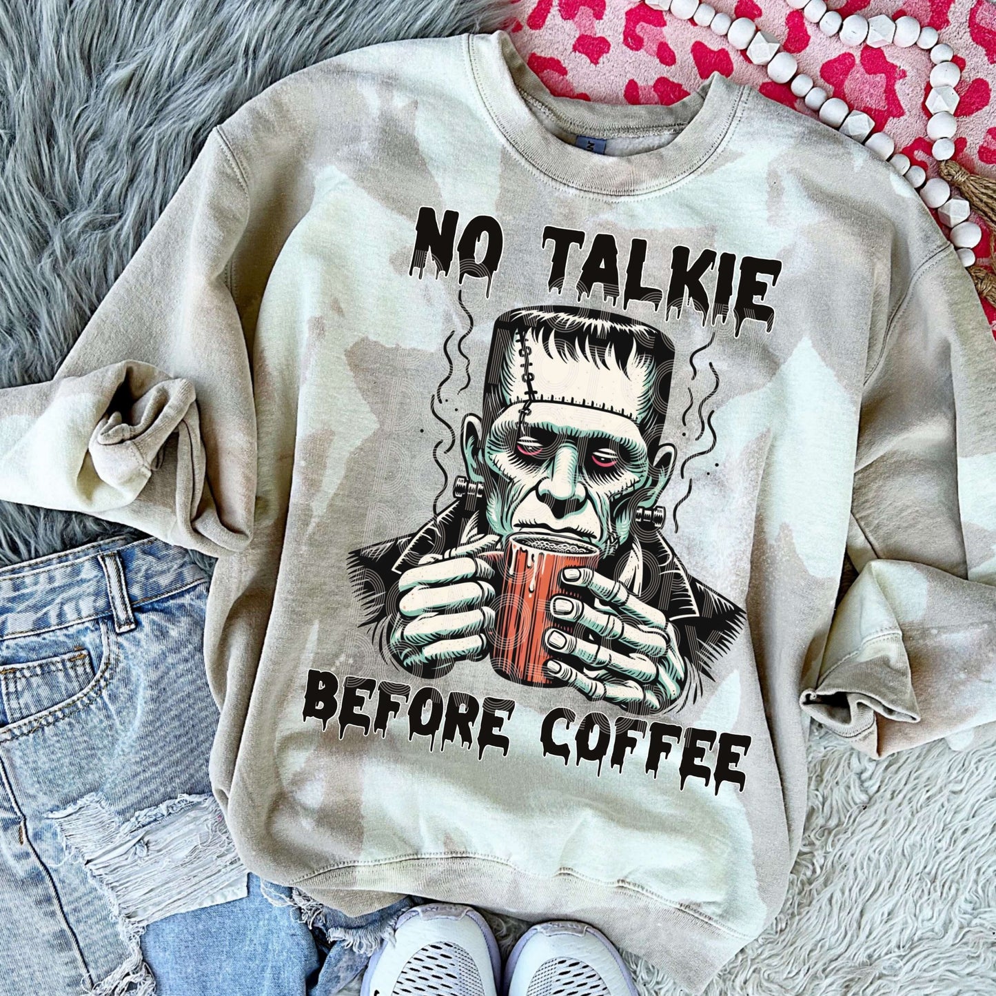 No Talkie Before Coffee #3621 - Ready to Press DTF Transfer Full Color - Pro Blanks