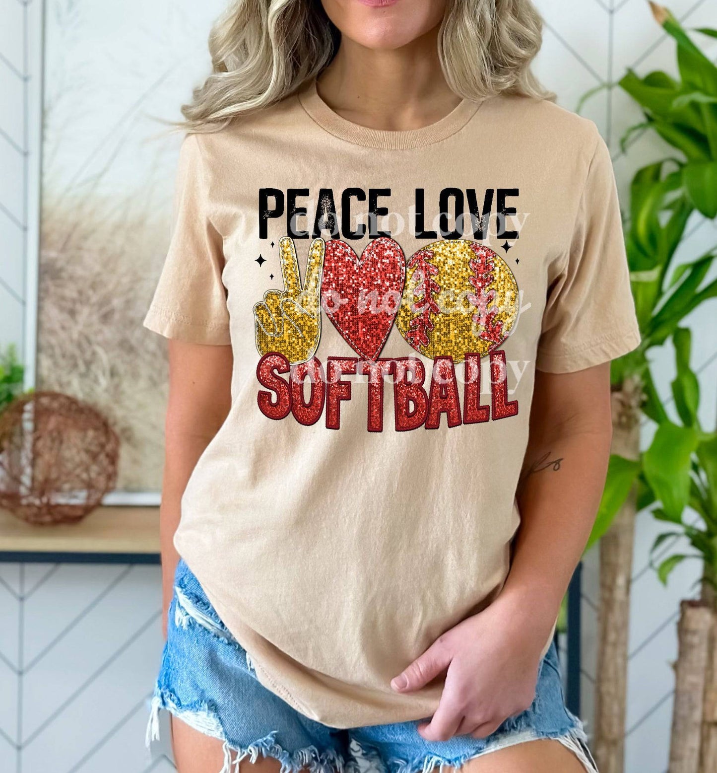 Peace Love Softball - Ready to Press DTF Transfer Full Color - Pro Blanks