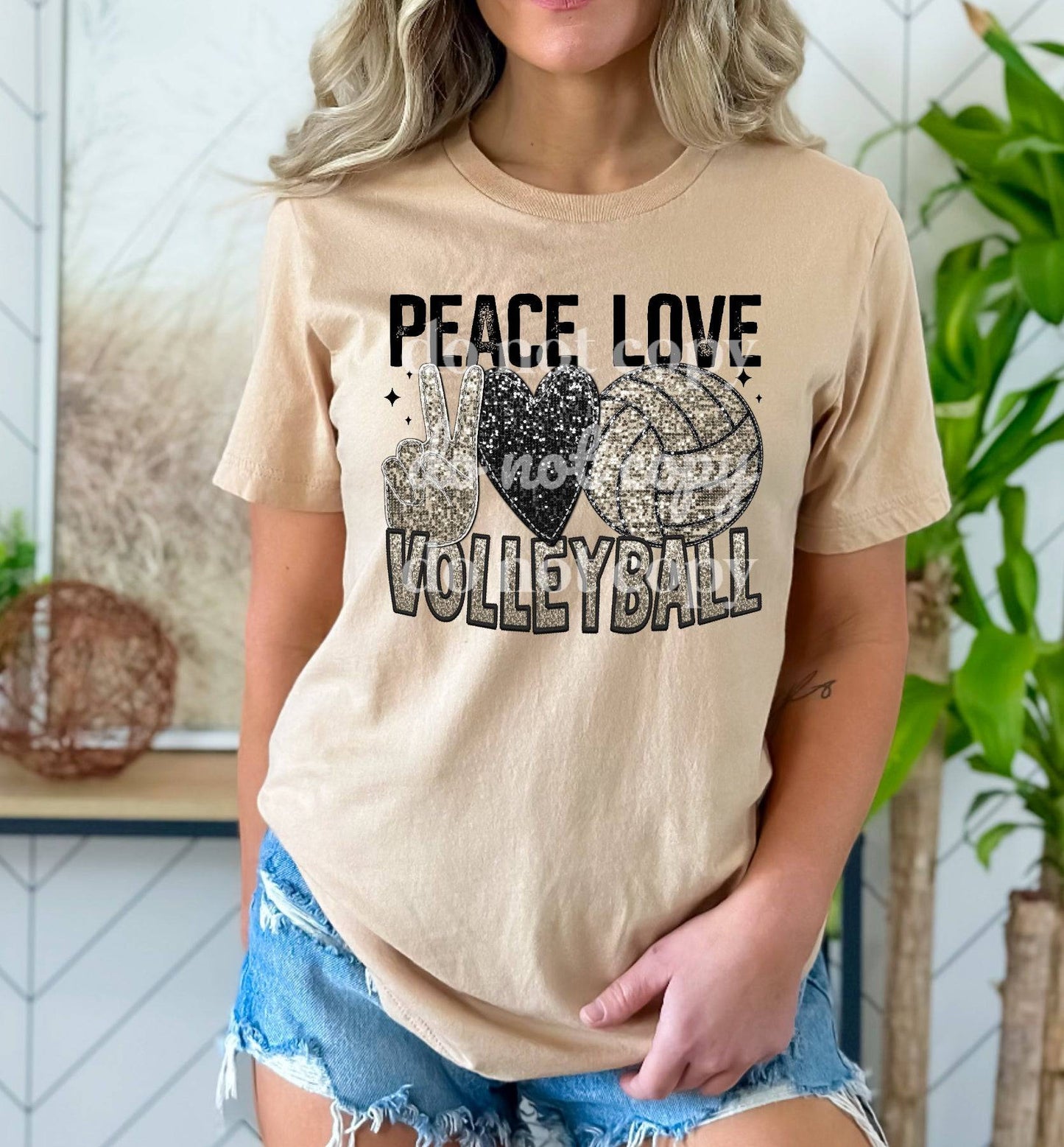 Peace Love Volleyball - Ready to Press DTF Transfer Full Color - Pro Blanks