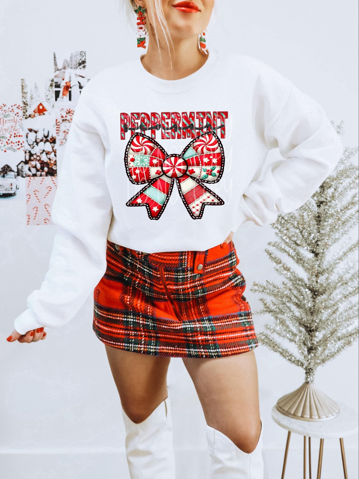 Peppermint Season #3859 - Ready to Press DTF Transfer Full Color - Pro Blanks