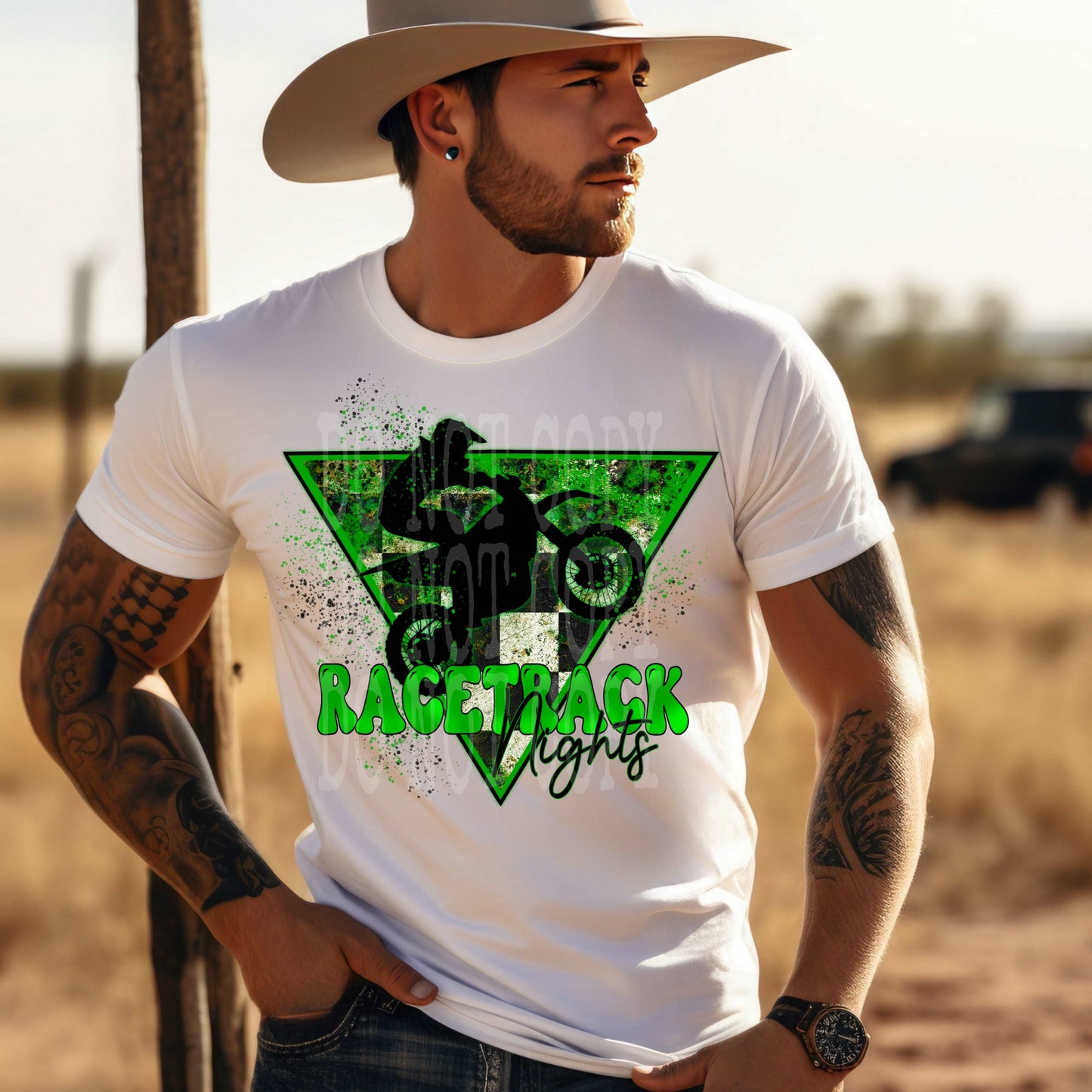 Race Track Nights #4169 - Ready to Press DTF Transfer Full Color - Pro Blanks