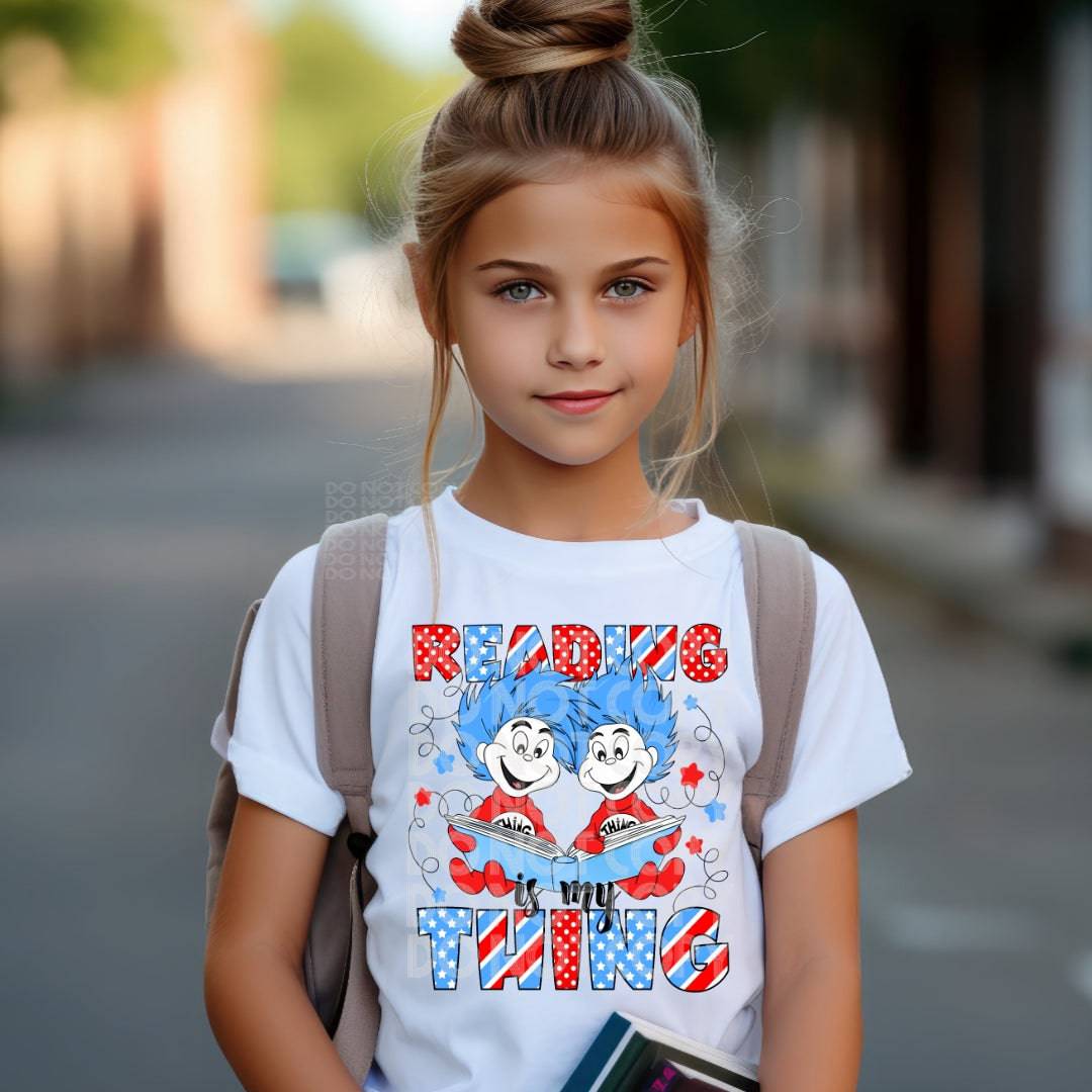 Reading Is My Thing #1508  - Ready to Press DTF Transfer Full Color - Pro Blanks