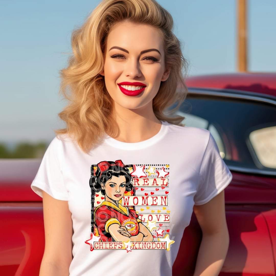 Real Women Love Chiefs #1522 - Ready to Press DTF Transfer Full Color - Pro Blanks