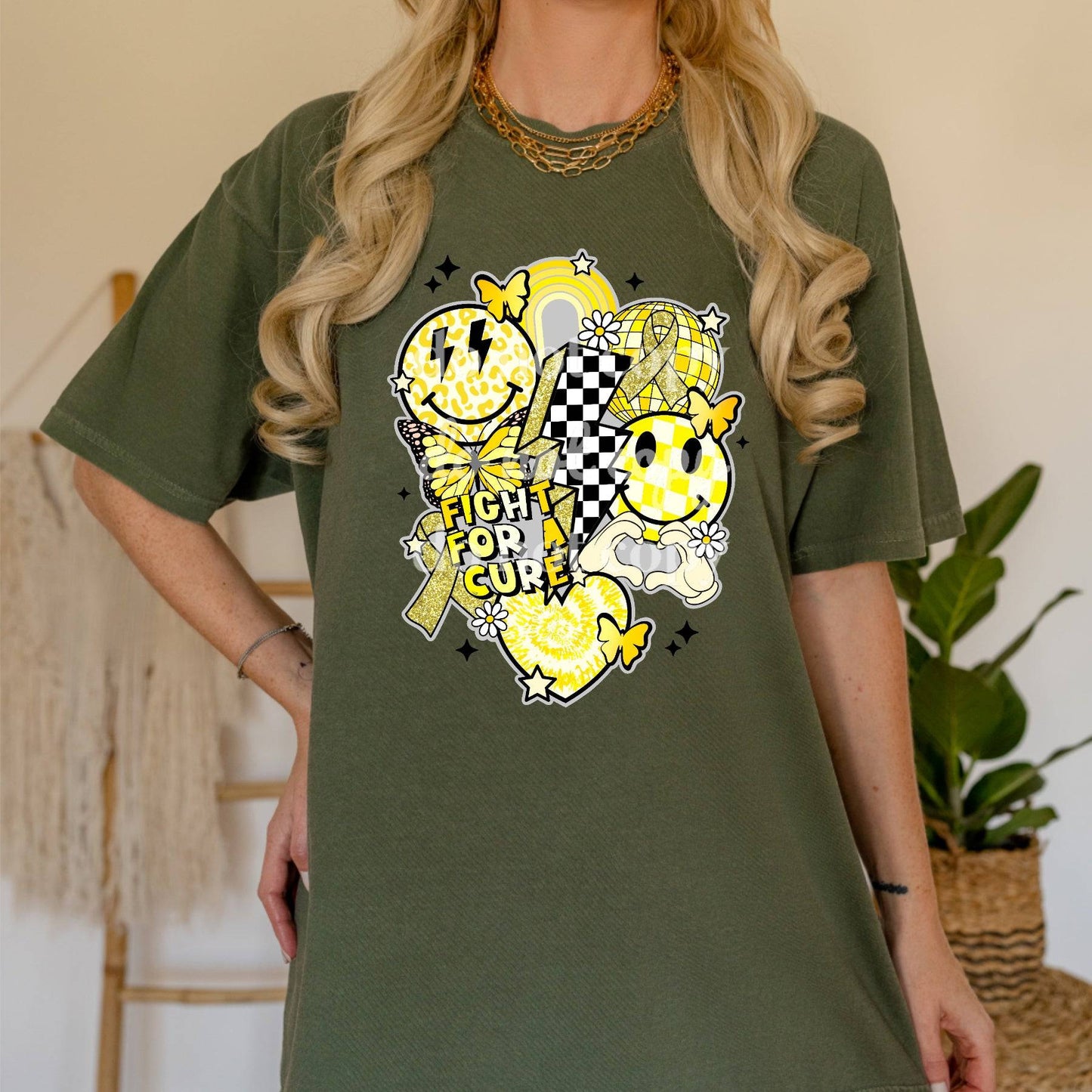 Retro Fight For The Cure - Ready to Press DTF Transfer Full Color - Pro Blanks