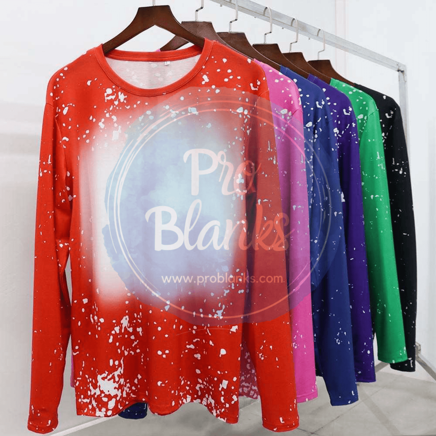 RTS - Adult - Long Sleeve - Faux Bleached 100% Polyester - Pro Blanks