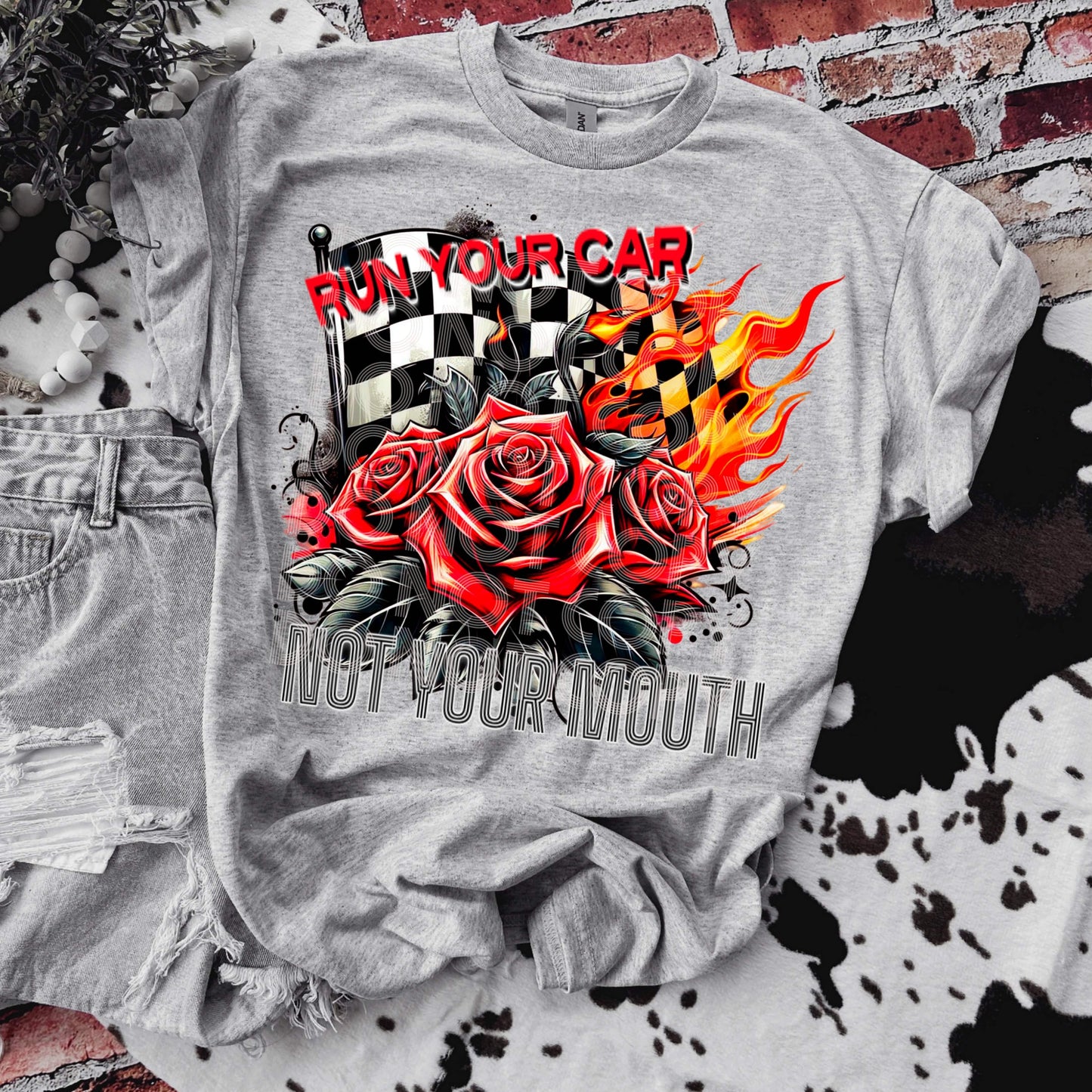 Run Your Car #3342 - Ready to Press DTF Transfer Full Color - Pro Blanks