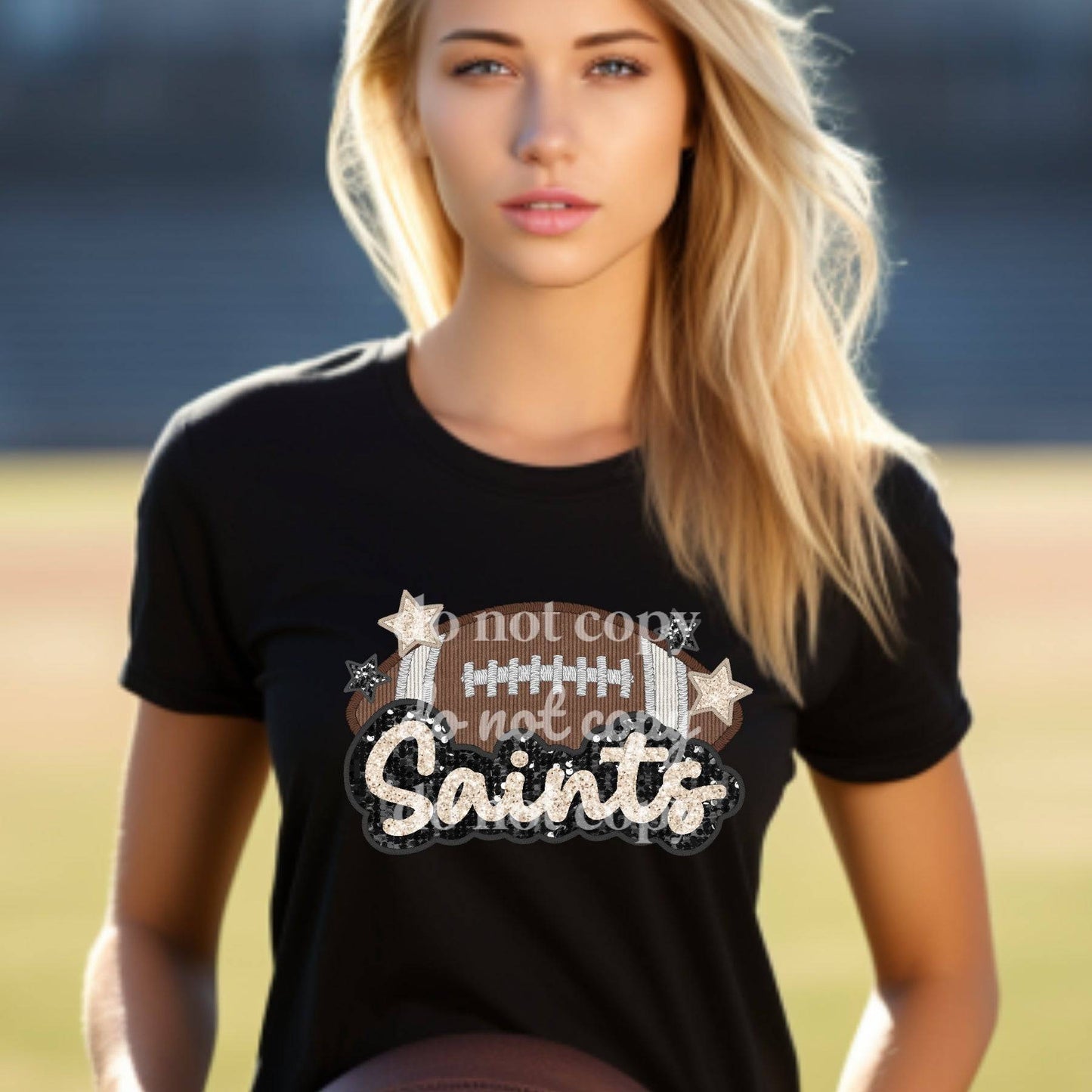 Saints Sequins & Embroidered - Ready to Press DTF Transfer Full Color - Pro Blanks