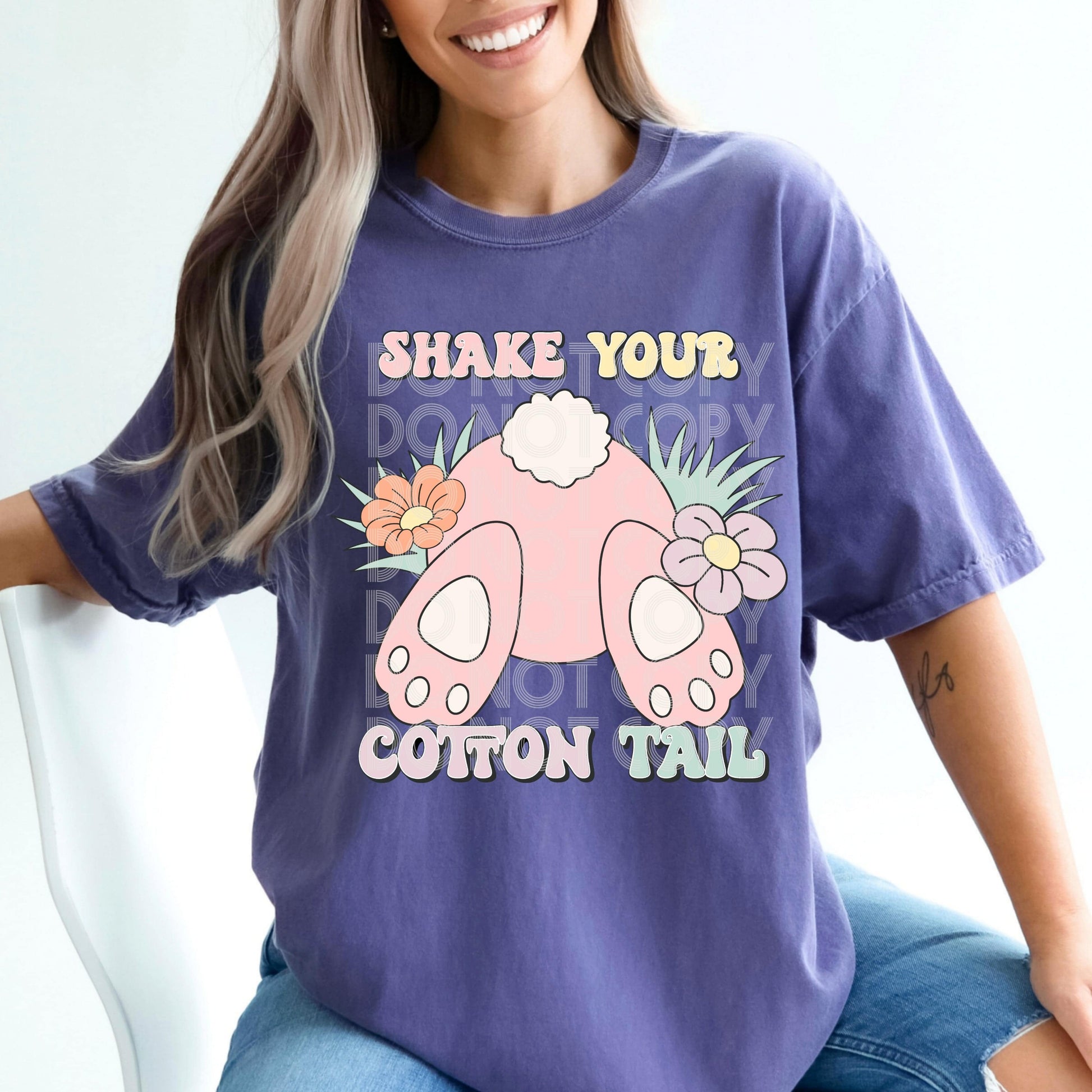 Shake Your Cotton Tail #1647  - Ready to Press DTF Transfer Full Color - Pro Blanks