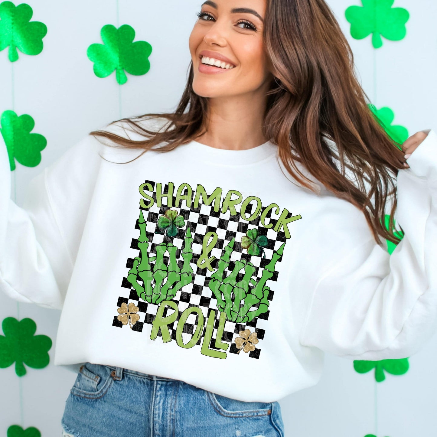 Shamrock & Roll #1671 - Ready to Press DTF Transfer Full Color - Pro Blanks