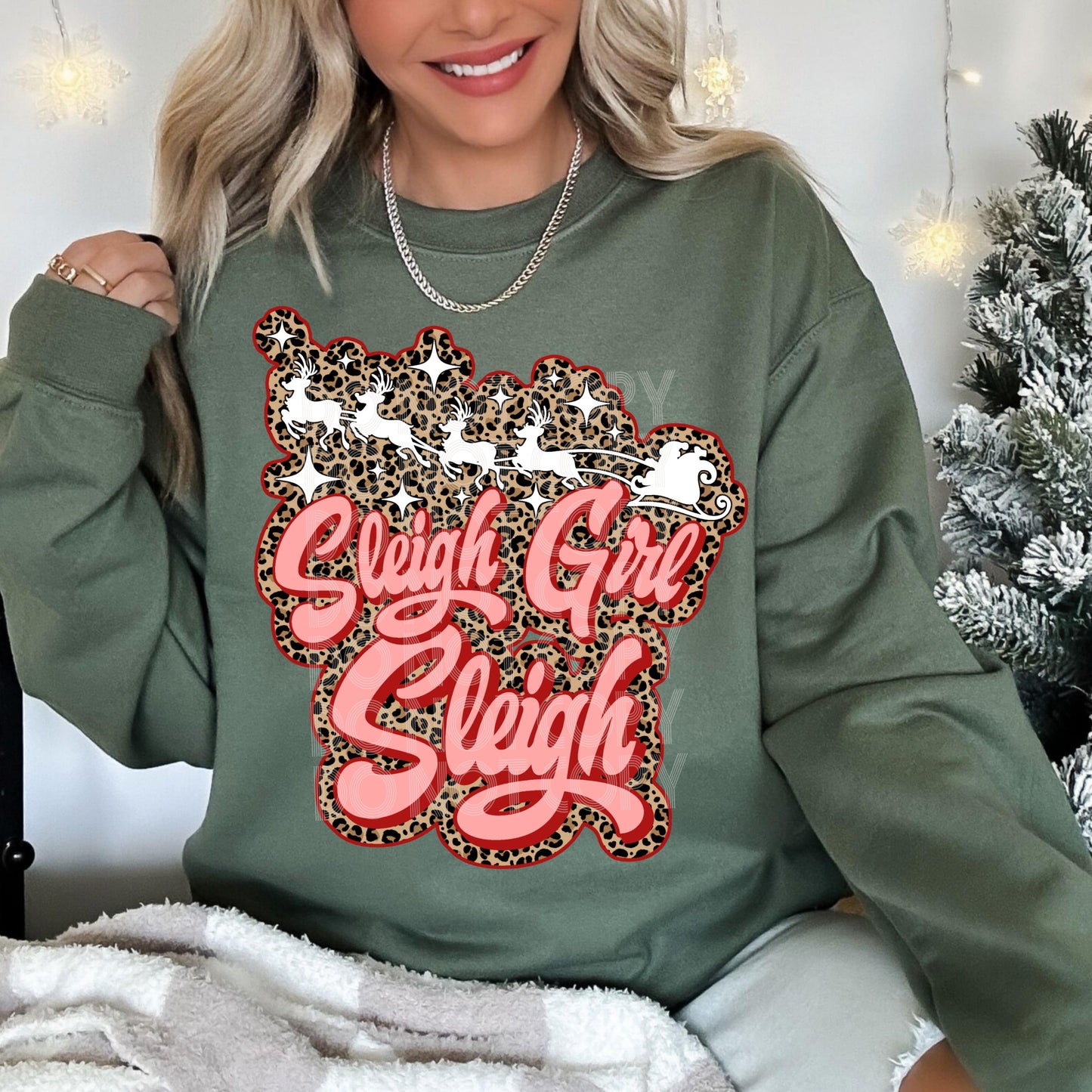 Sleigh Girl Sleigh #3895 - Ready to Press DTF Transfer Full Color - Pro Blanks