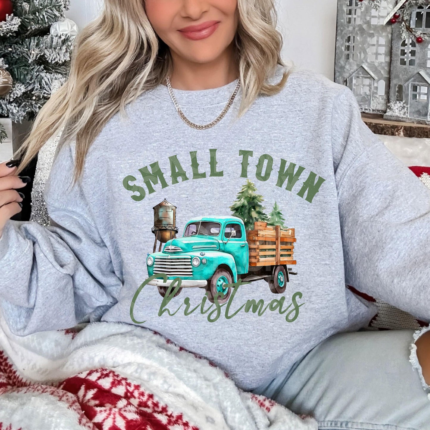 Small Town Christmas #3965 - Ready to Press DTF Transfer Full Color - Pro Blanks