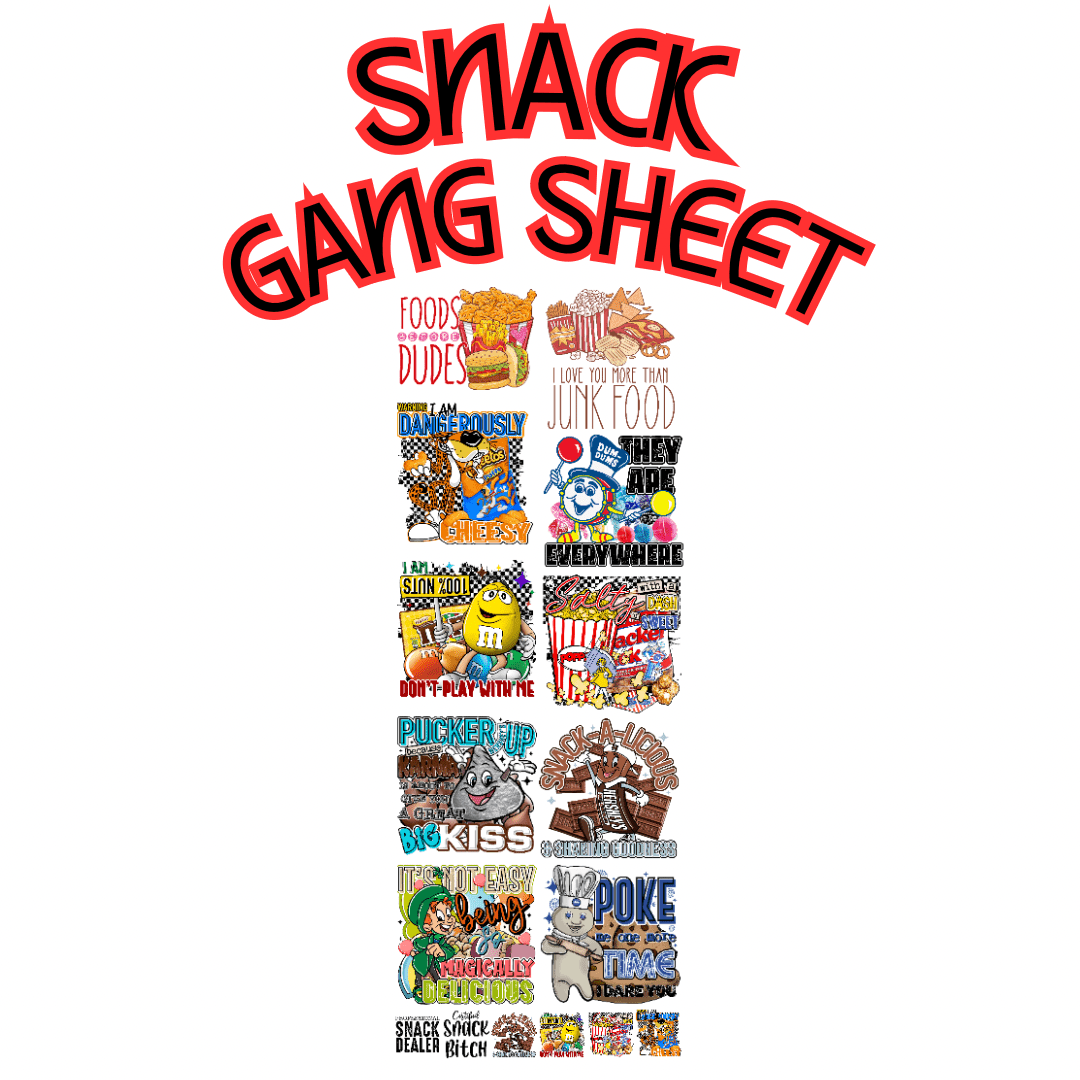 Snack Premade 22x60 DTF Gang Sheet - Pro Blanks
