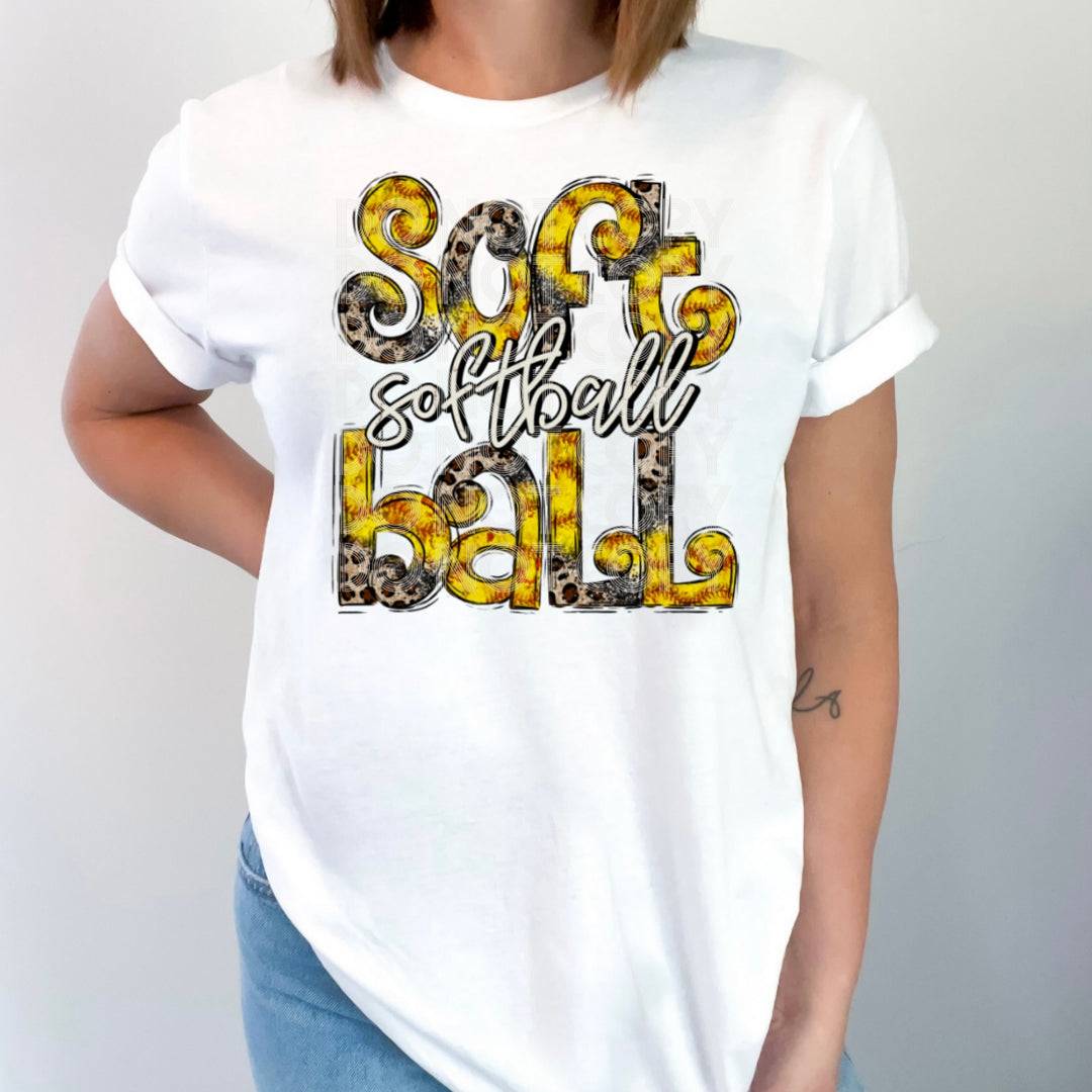 Softball Doodle #1975 - Ready to Press DTF Transfer Full Color - Pro Blanks