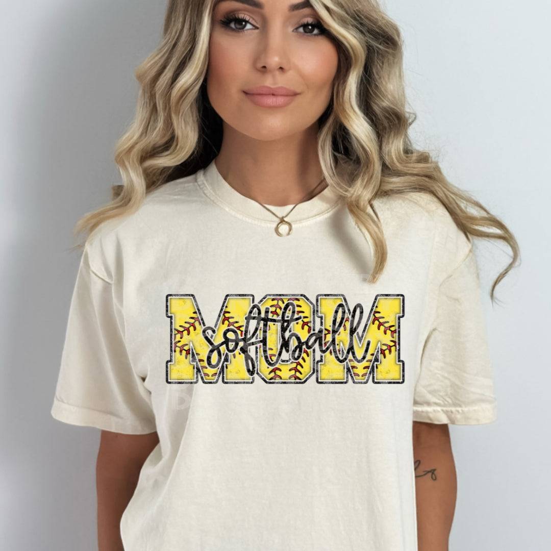 Softball Mom #1791 - Ready to Press DTF Transfer Full Color - Pro Blanks