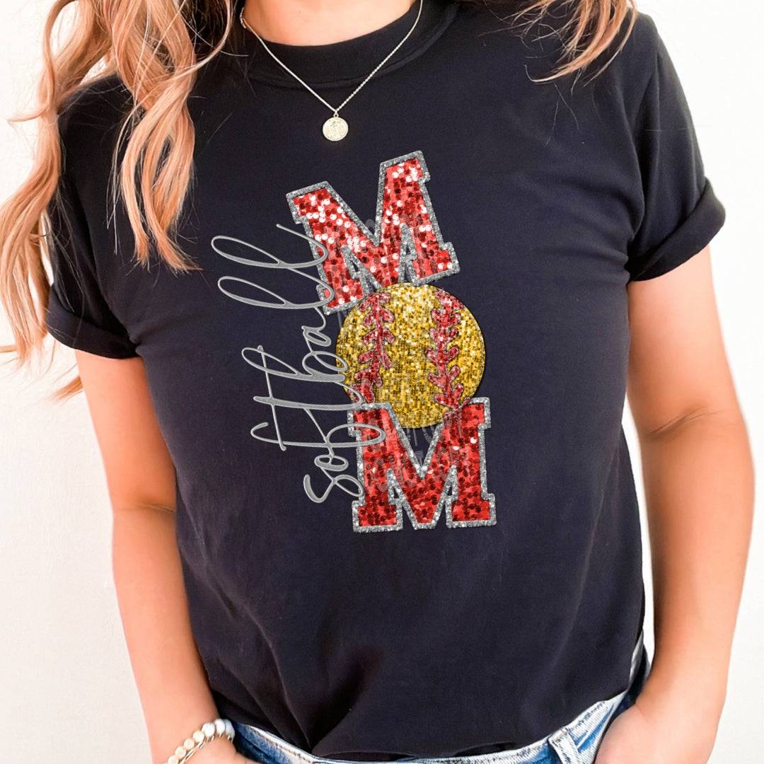 Softball Mom Vertical #1787 - Ready to Press DTF Transfer Full Color - Pro Blanks