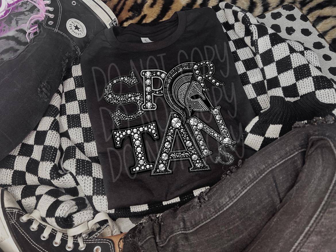 Spartans Rhinestone #3506 - Ready to Press DTF Transfer Full Color - Pro Blanks