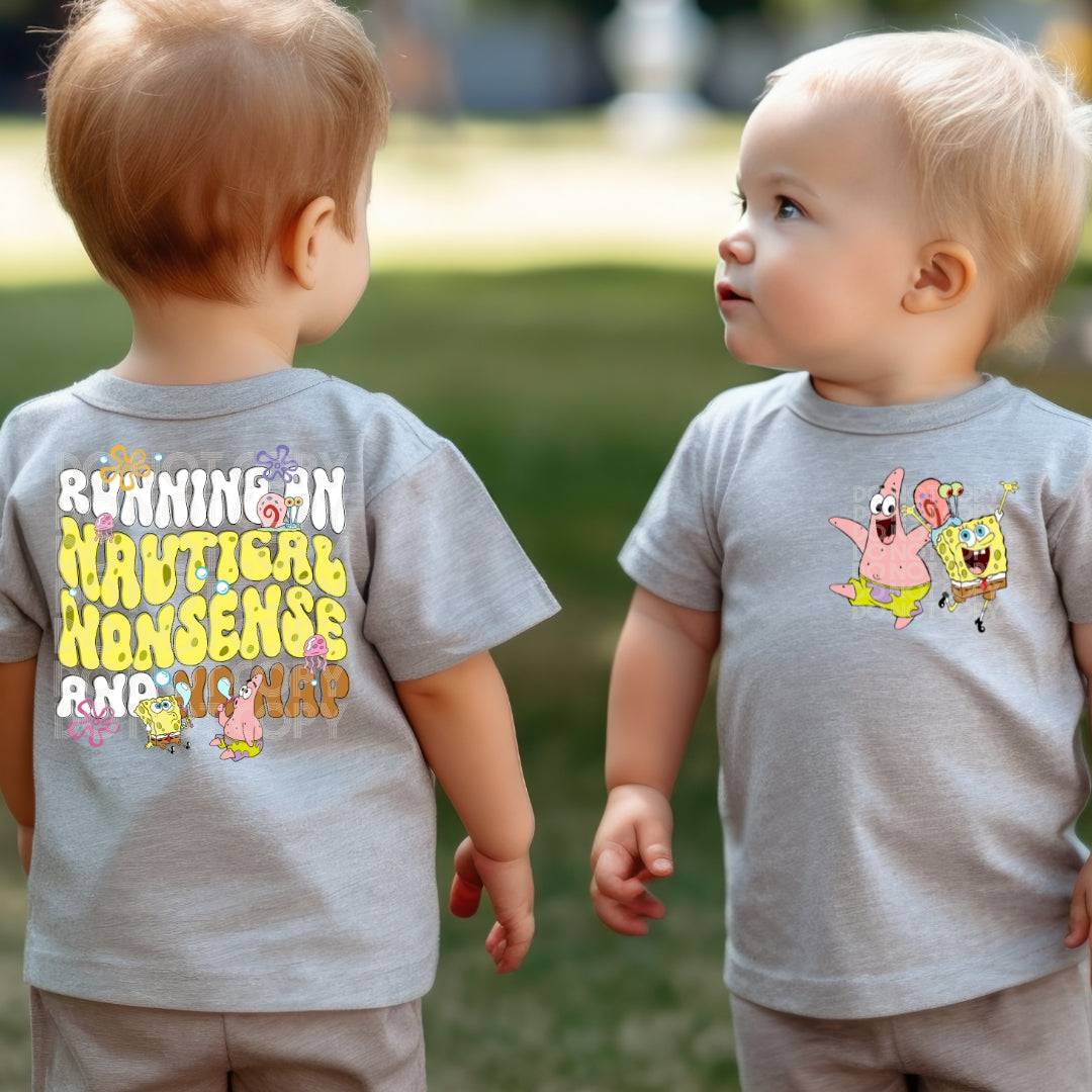 Spongebob No Nap BACK ONLY #1490  - Ready to Press DTF Transfer Full Color - Pro Blanks