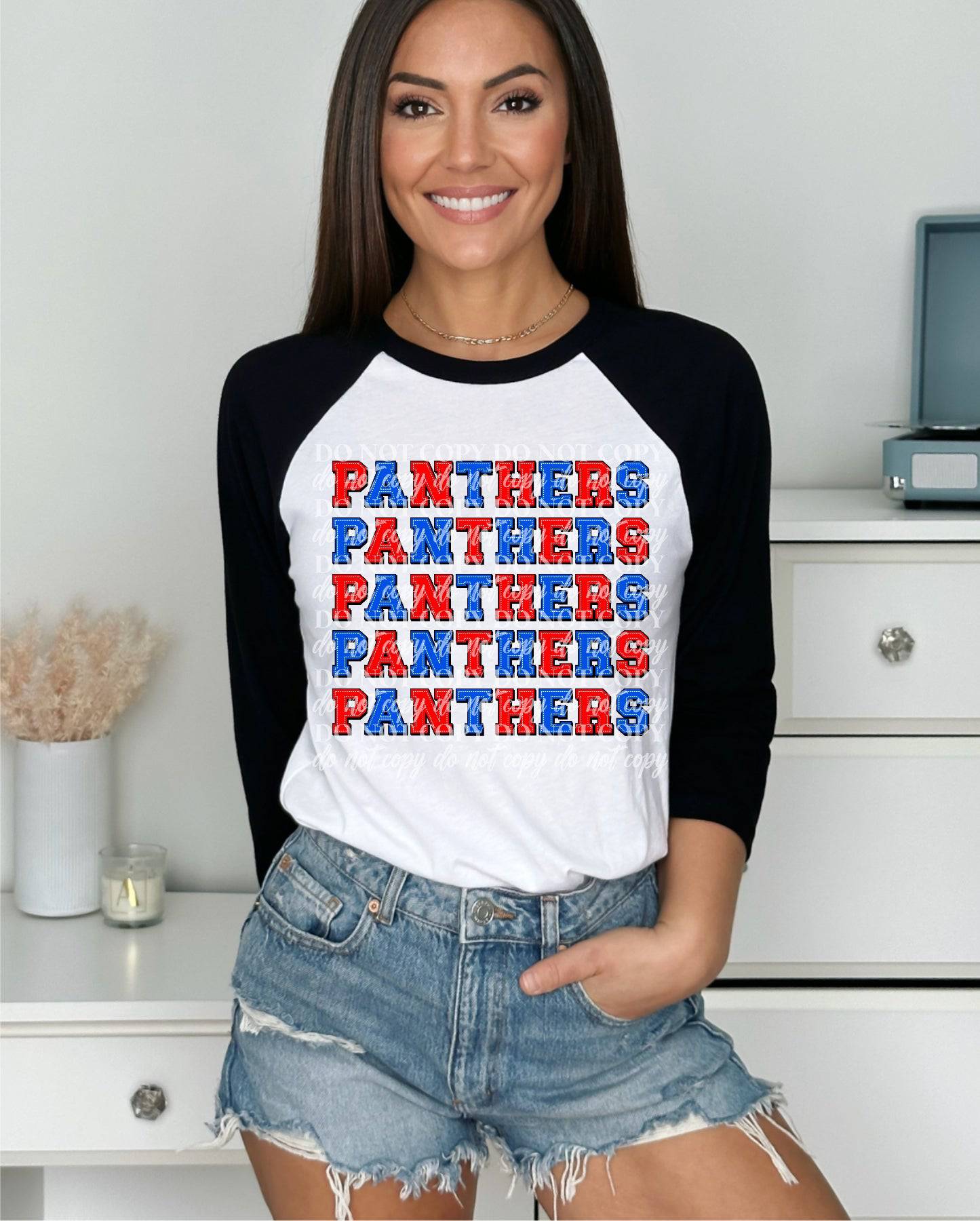 Stacked Panthers 2- Ready to Press DTF Transfer Full Color - Pro Blanks