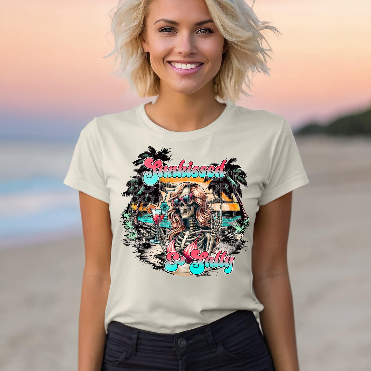 Sunkissed & Salty #3155 - Ready to Press DTF Transfer Full Color - Pro Blanks