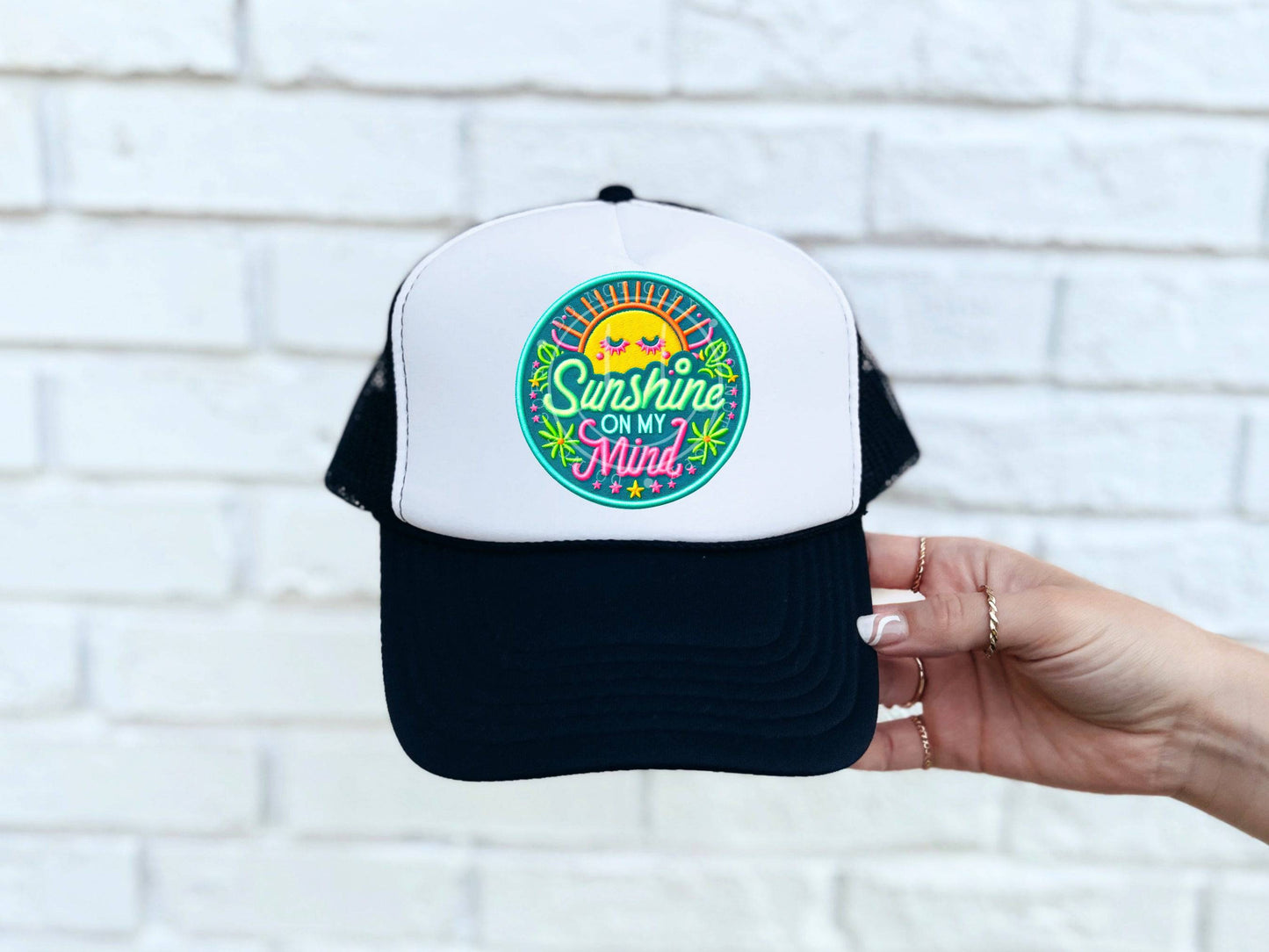 Sunshine On My Mind #3433 HAT PATCH ONLY - Ready to Press DTF Transfer Full Color - Pro Blanks