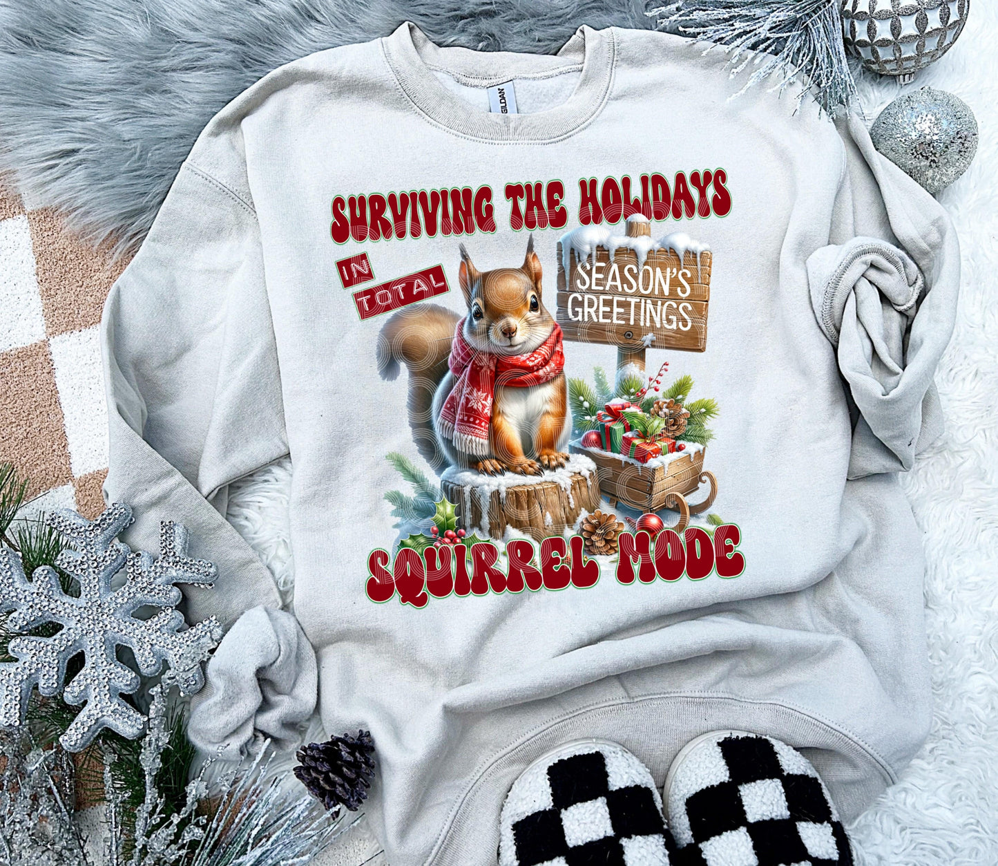 Surviving The Holidays #4051 - Ready to Press DTF Transfer Full Color - Pro Blanks