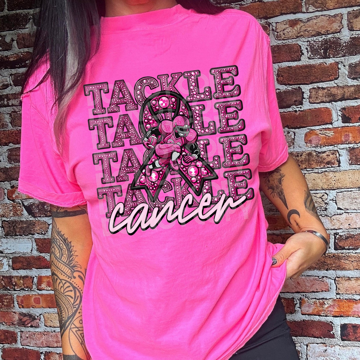 Tackle Cancer #3836 - Ready to Press DTF Transfer Full Color - Pro Blanks