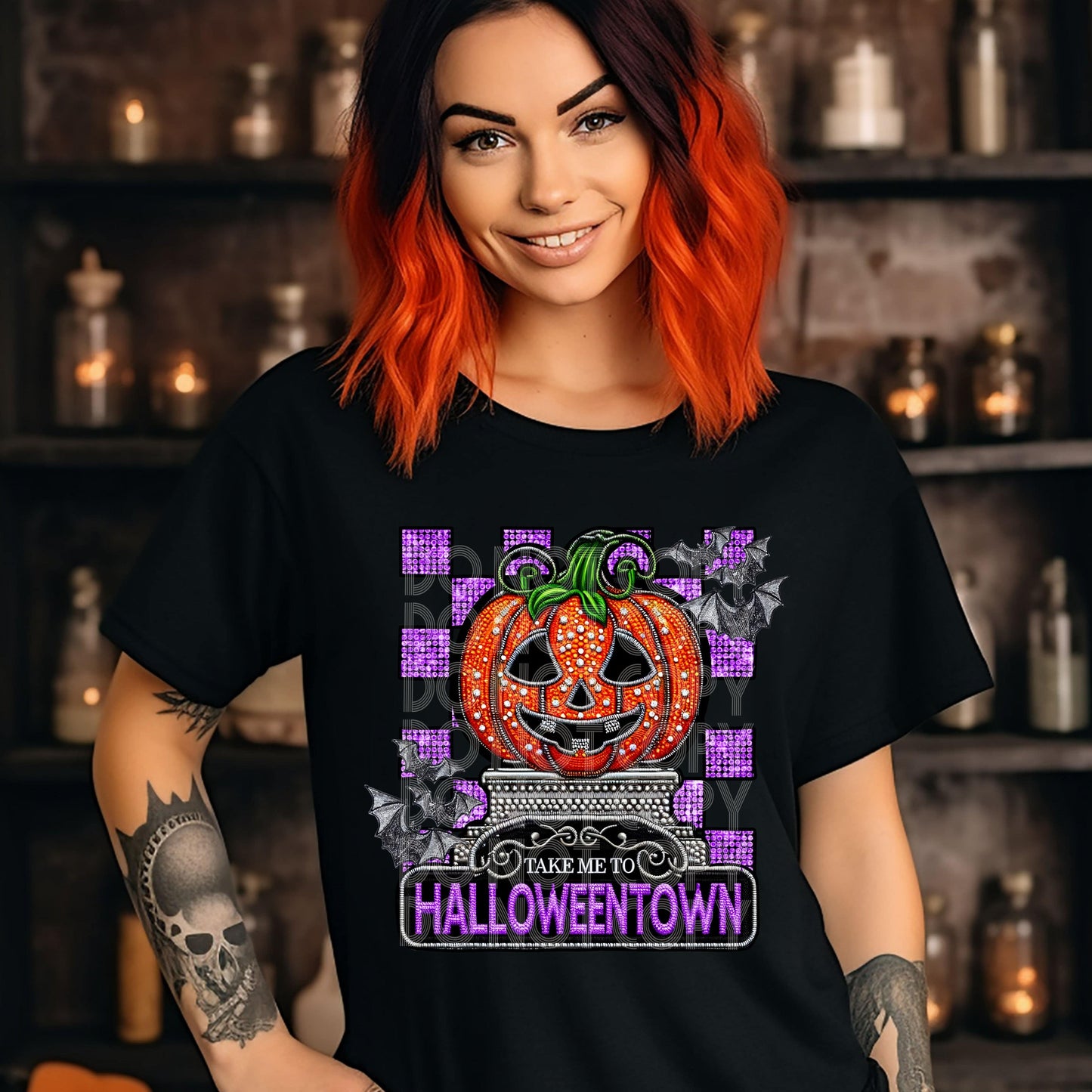 Take Me To Halloweentown #3814 - Ready to Press DTF Transfer Full Color - Pro Blanks