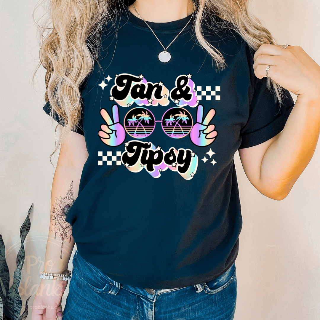 Tan & Tipsy - Ready to Press DTF Transfer Full Color - Pro Blanks