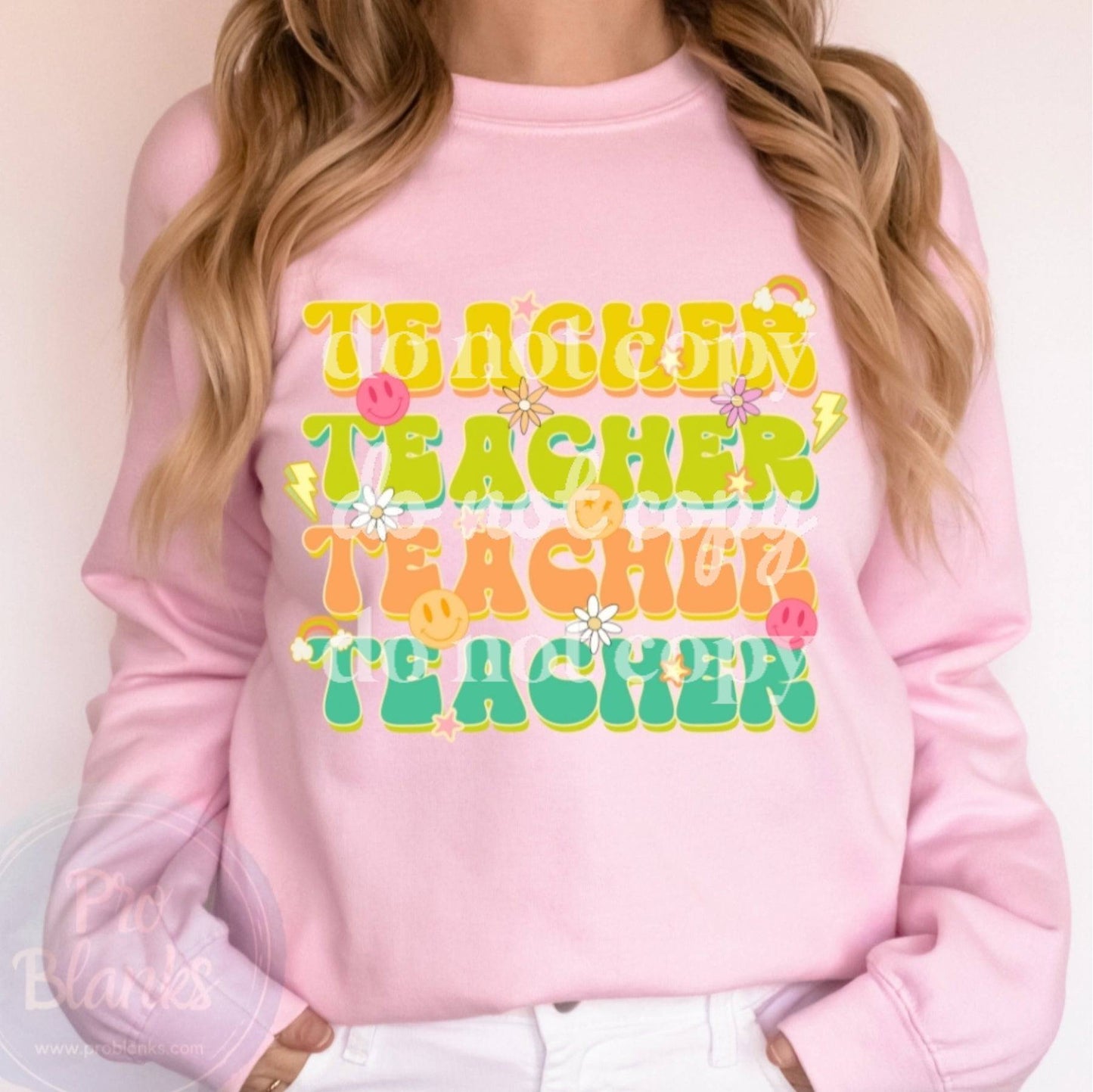 Teacher Smile- Ready to Press DTF Transfer Full Color - Pro Blanks