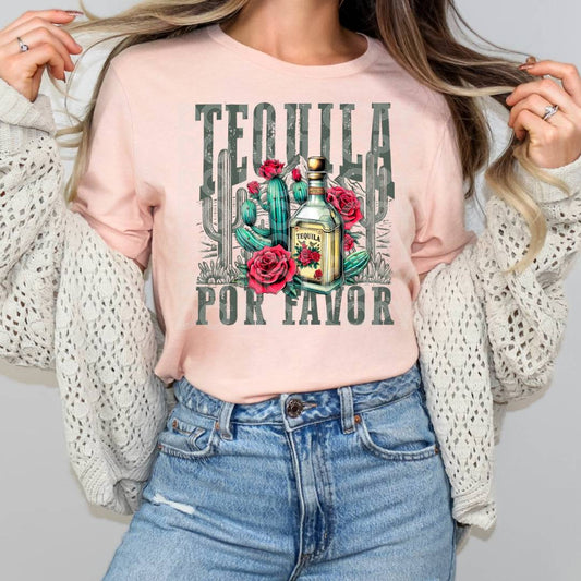 Tequila Por Favor #1292 - Ready to Press DTF Transfer Full Color - Pro Blanks