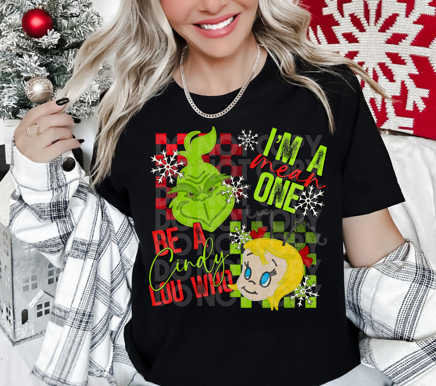 The Grinch And Cindy Lou Who #3873 - Ready to Press DTF Transfer Full Color - Pro Blanks