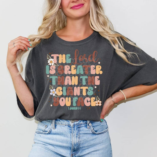 The Lord Is Greater Than #1572  - Ready to Press DTF Transfer Full Color - Pro Blanks