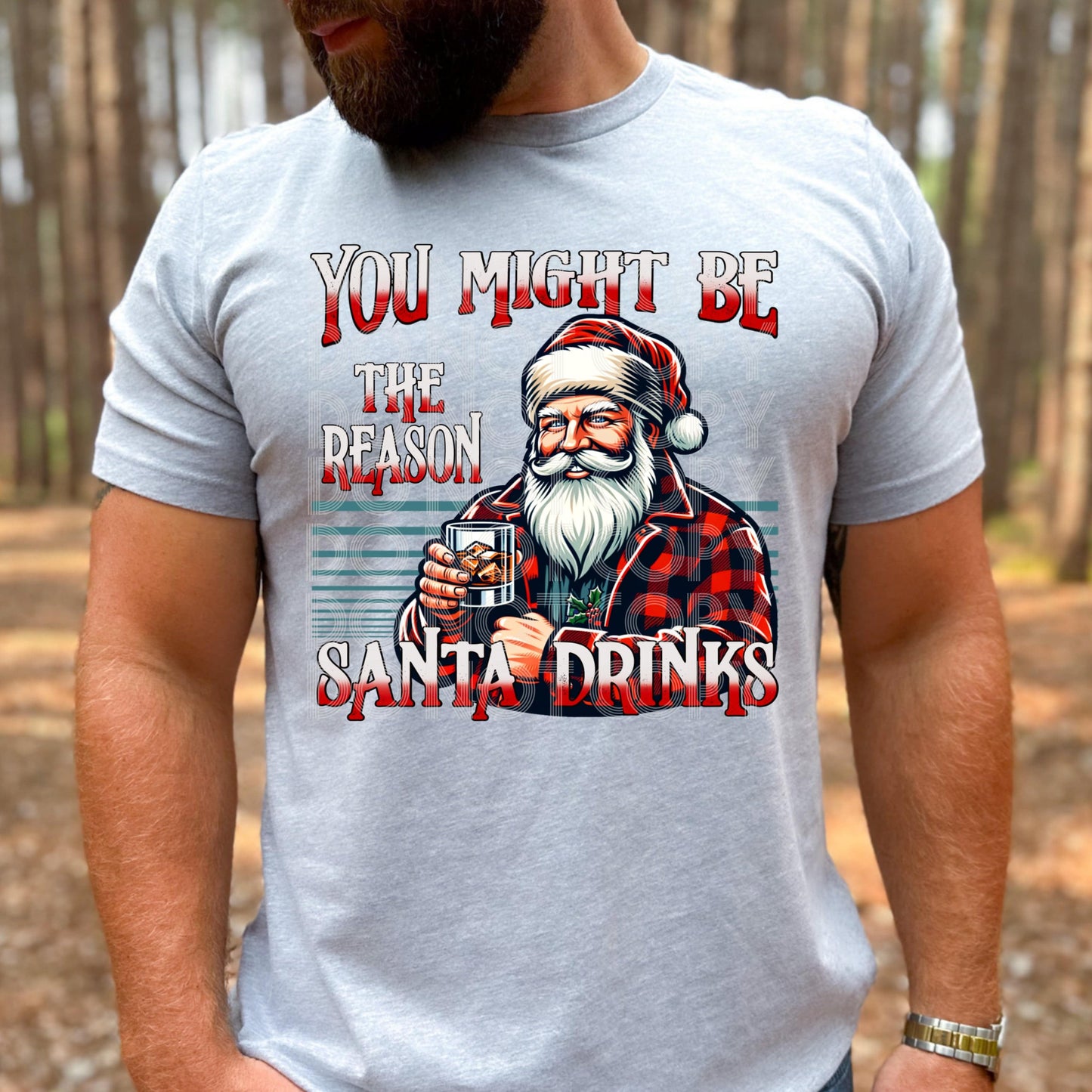 The Reason Santa Drinks #3938 - Ready to Press DTF Transfer Full Color - Pro Blanks