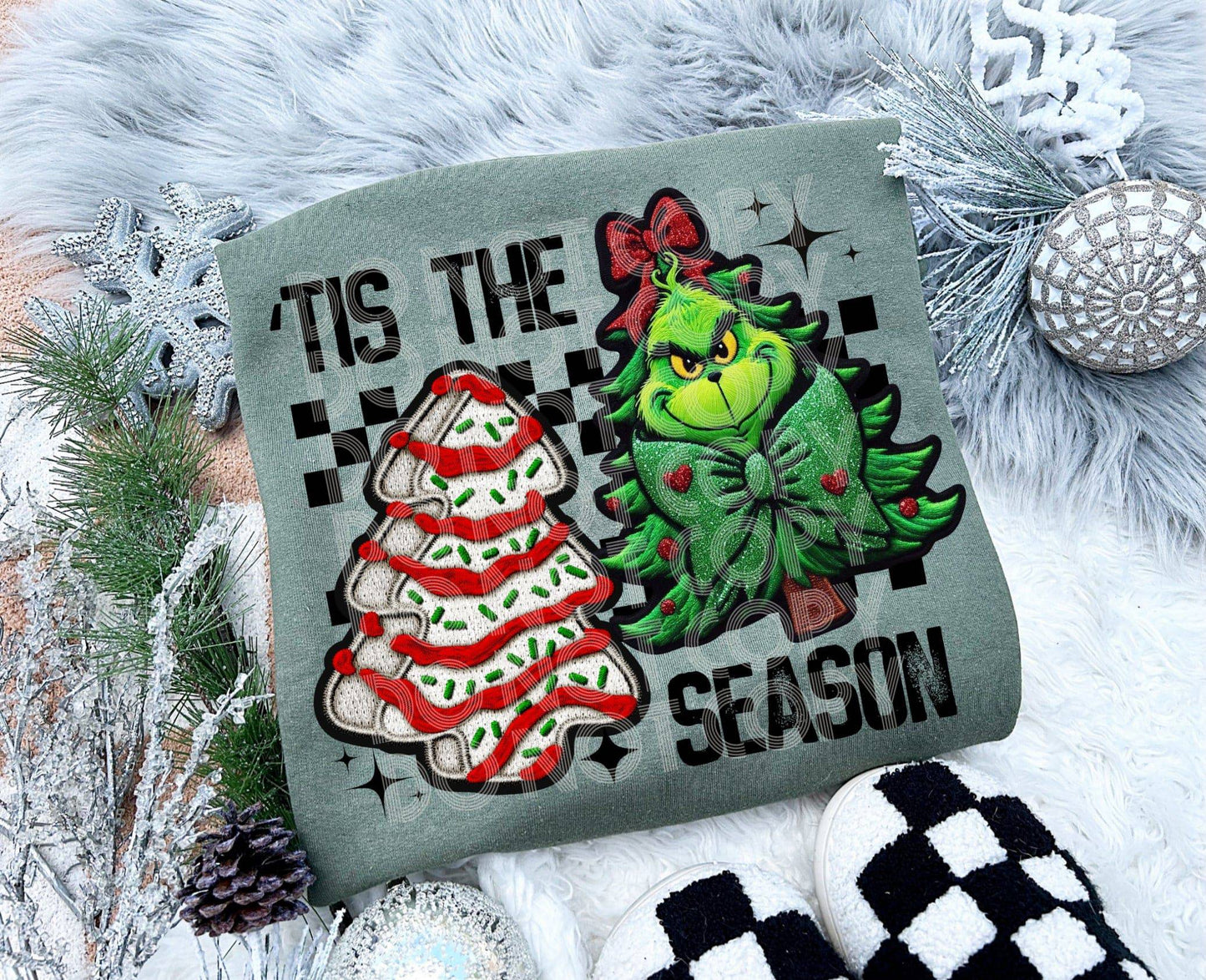 Tis The Season Cakes #4006 - Ready to Press DTF Transfer Full Color - Pro Blanks