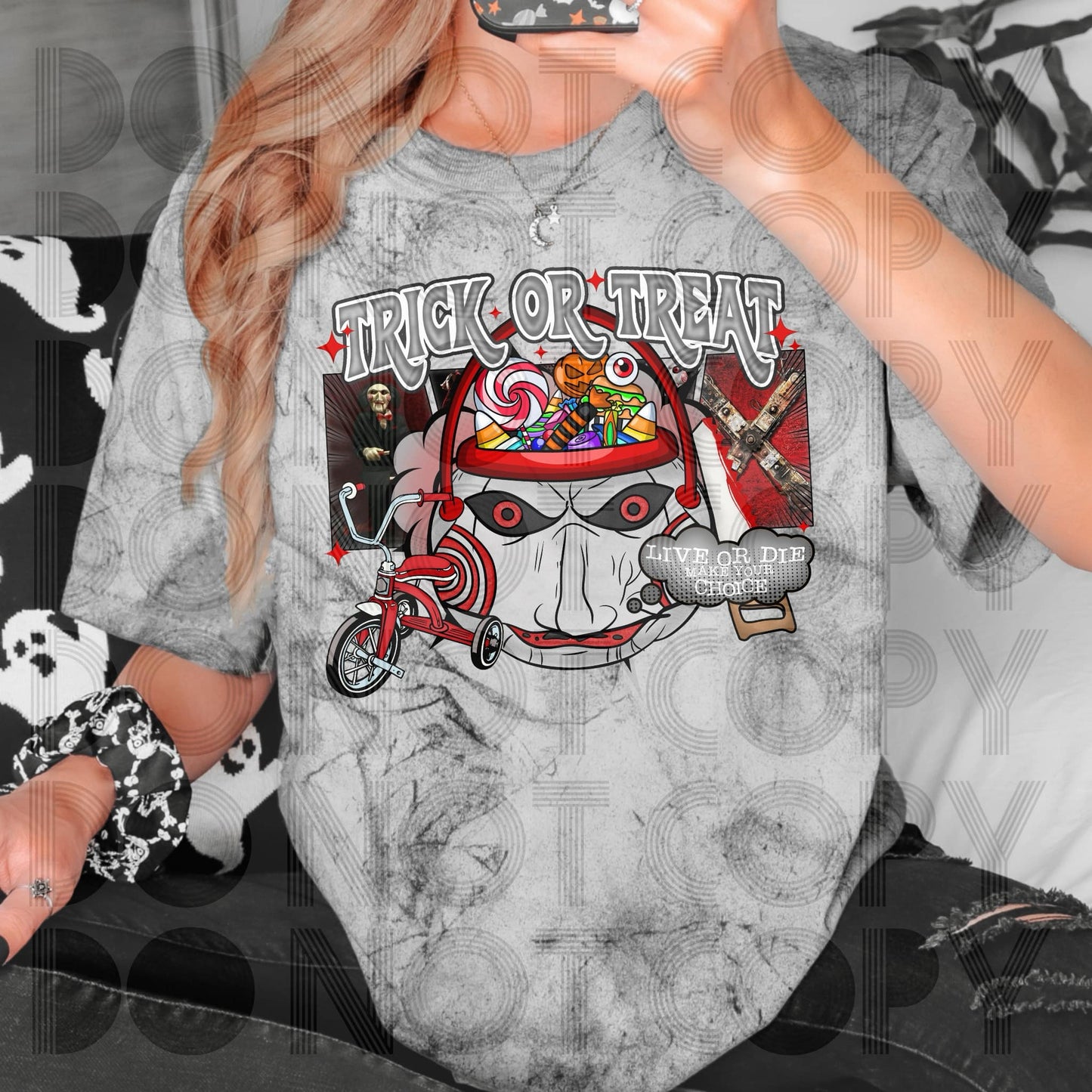 Trick Or Treat Billy #3744 - Ready to Press DTF Transfer Full Color - Pro Blanks