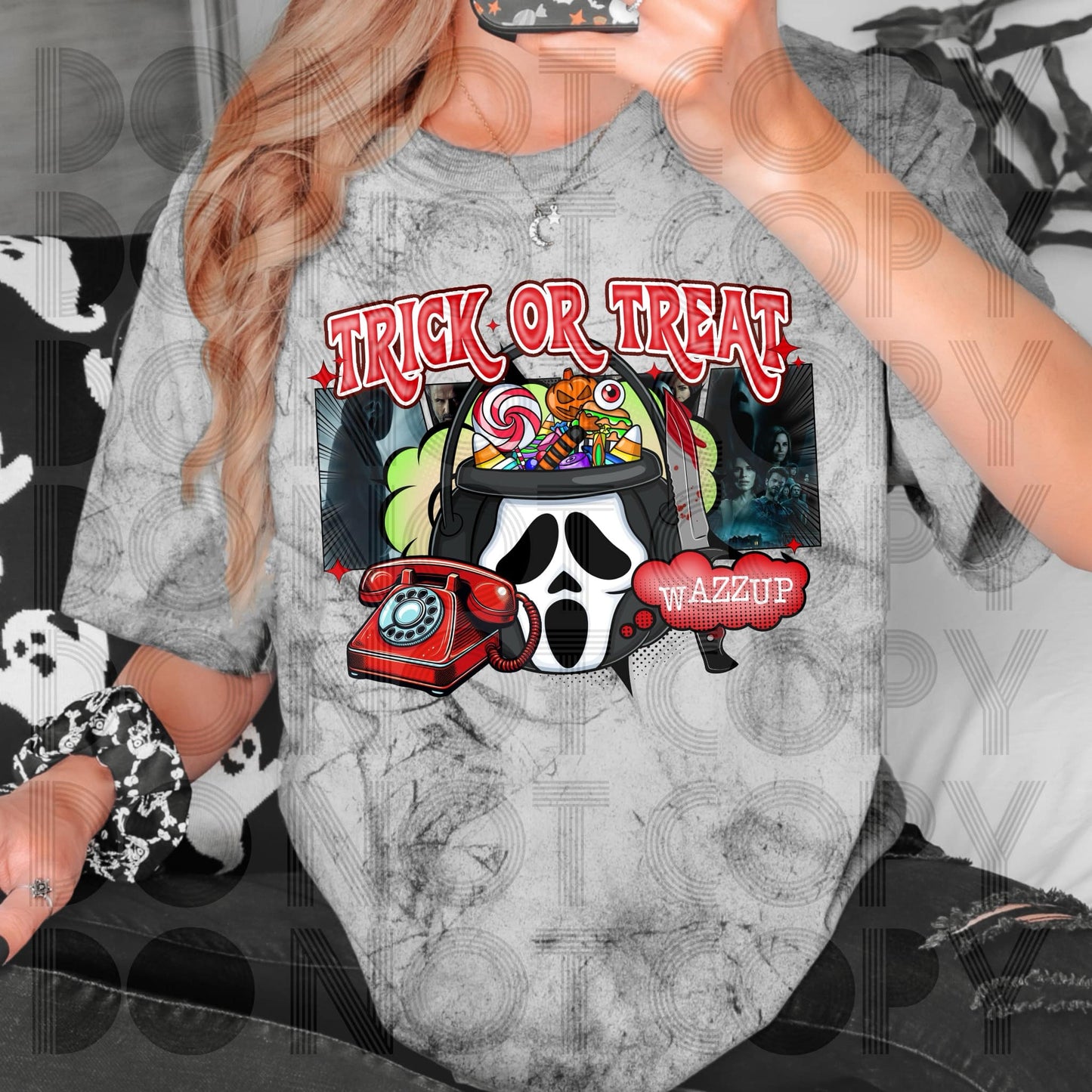 Trick Or Treat Ghostface #3747 - Ready to Press DTF Transfer Full Color - Pro Blanks