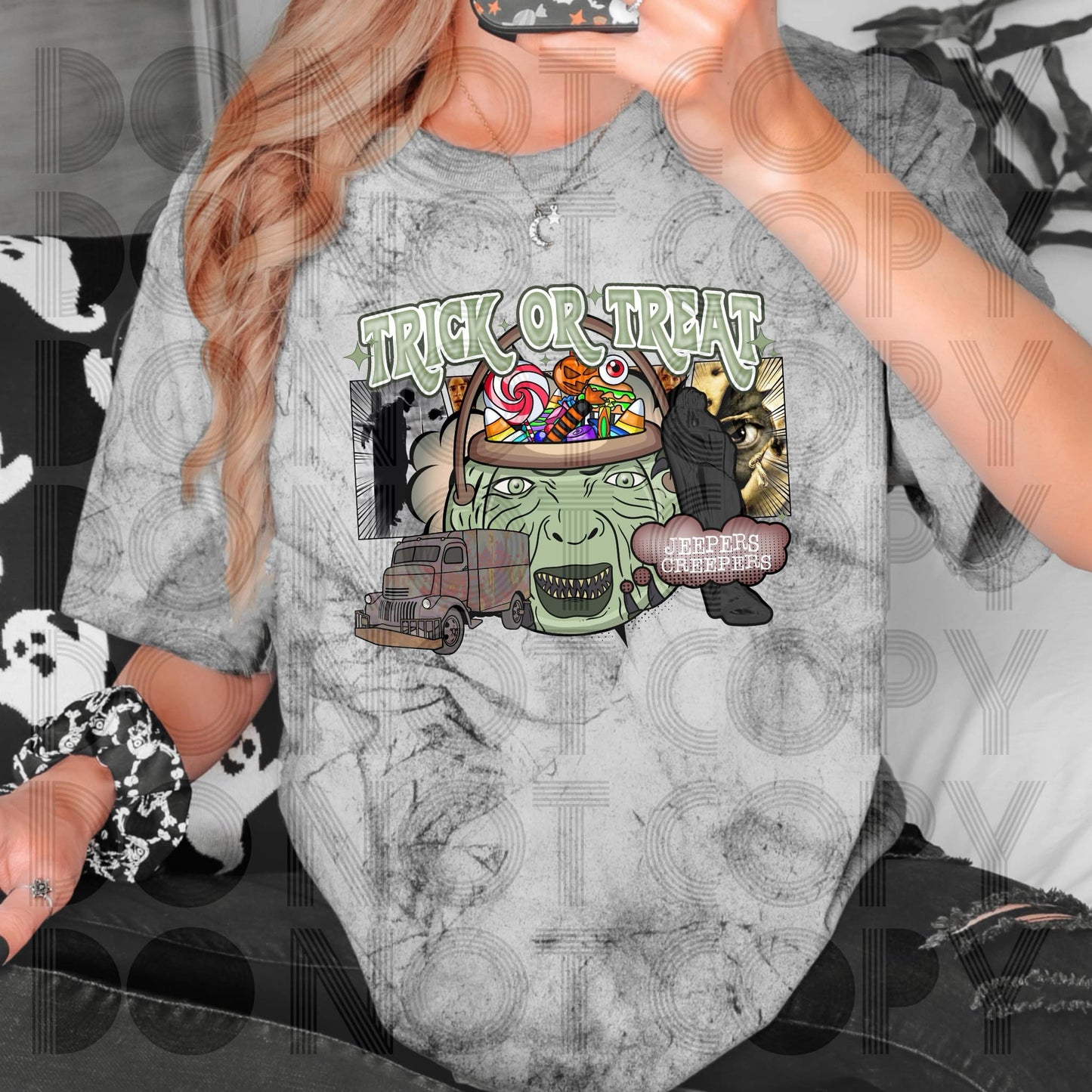 Trick Or Treat Jeepers #3750 - Ready to Press DTF Transfer Full Color - Pro Blanks