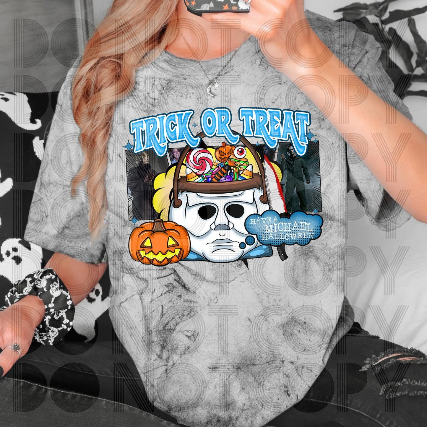 Trick Or Treat Michael #3742 - Ready to Press DTF Transfer Full Color - Pro Blanks