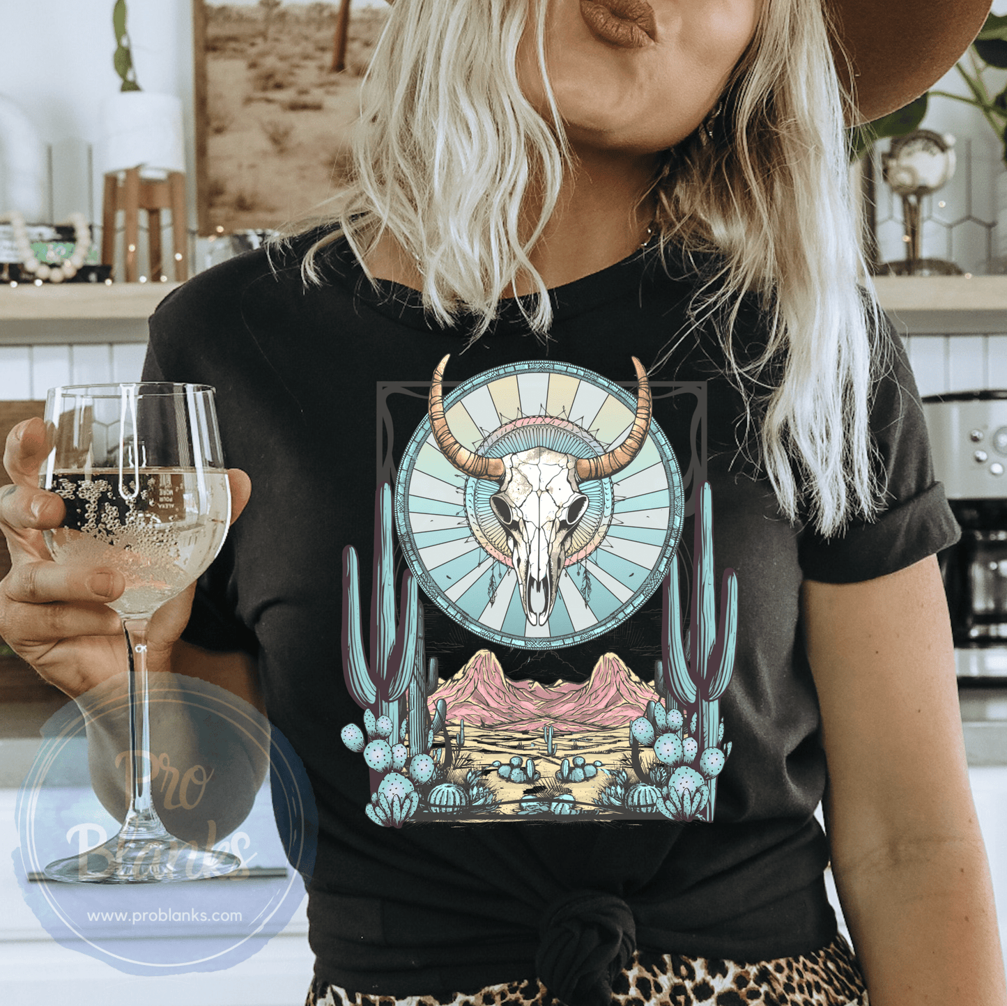 Western Skull - Ready to Press DTF Transfer Full Color - Pro Blanks