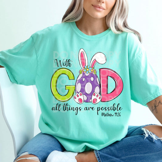 With God Easter #1660  - Ready to Press DTF Transfer Full Color - Pro Blanks